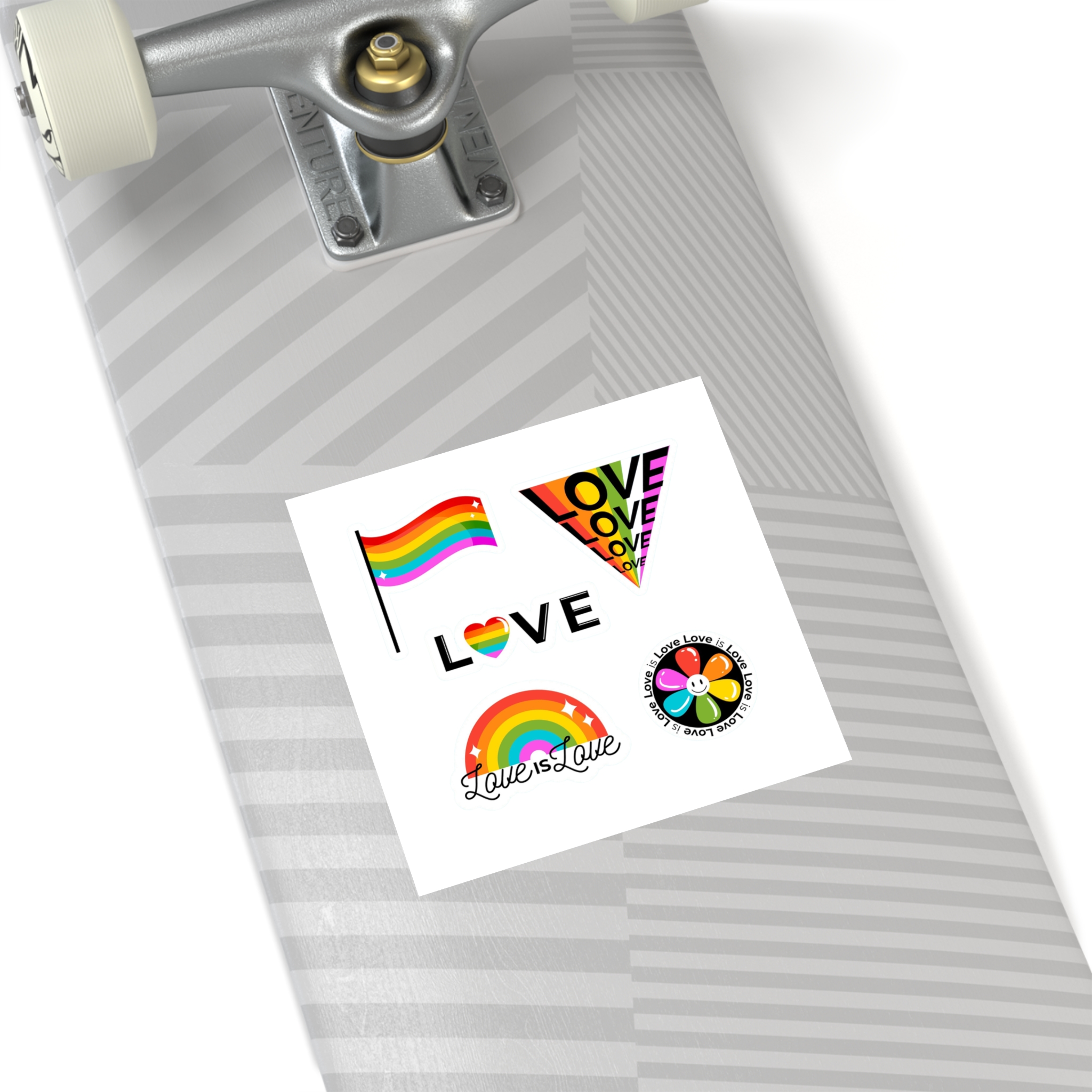 Pride Day Badges With Flag Laminate Stickers Square - Image 44