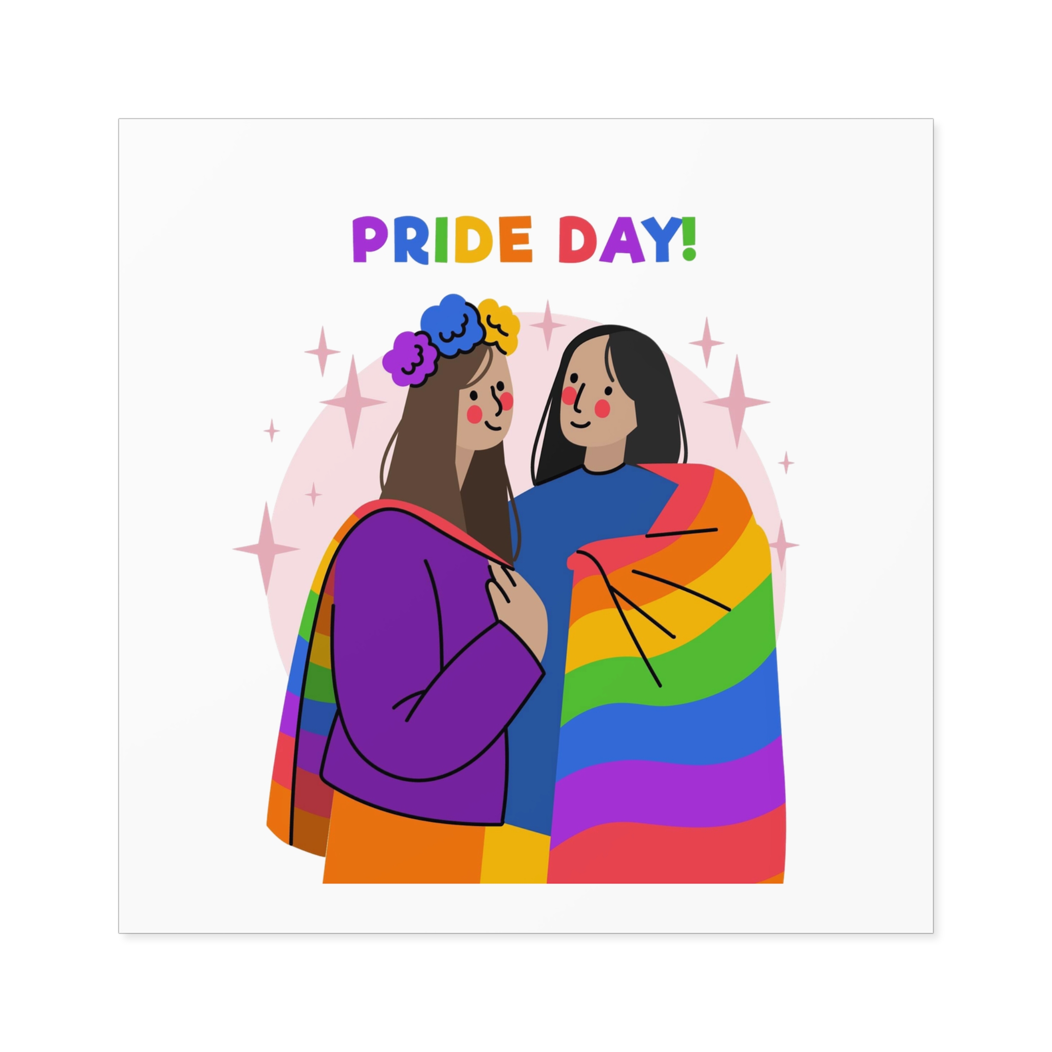 Hand Drawn Pride Day Illustration Laminate Stickers Square - Image 37