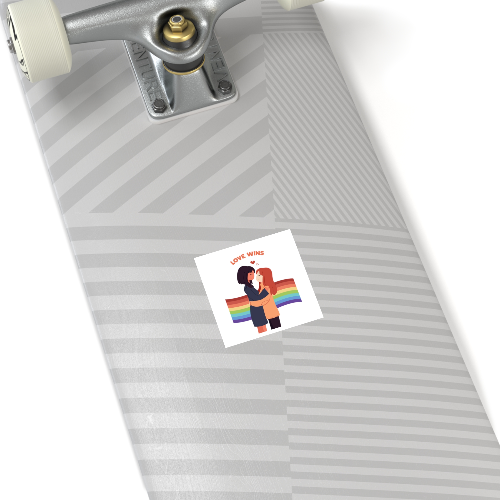 Pride Day People With Women Laminate Stickers Square - Image 8