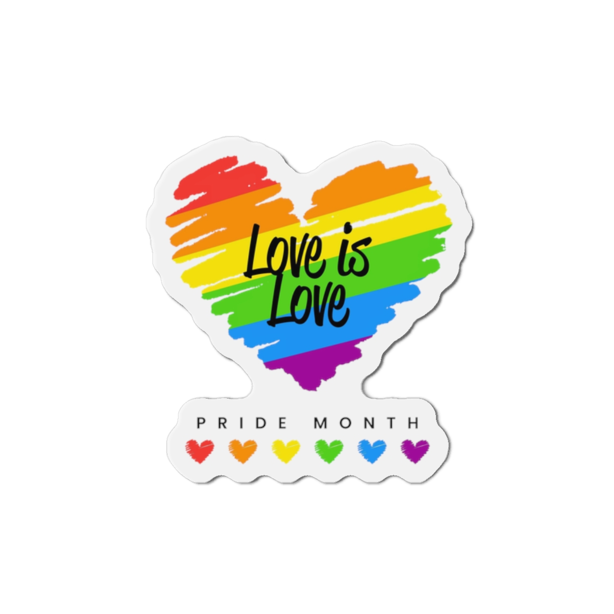 Beautiful Pride Day Flag Concept Die Cut Magnets