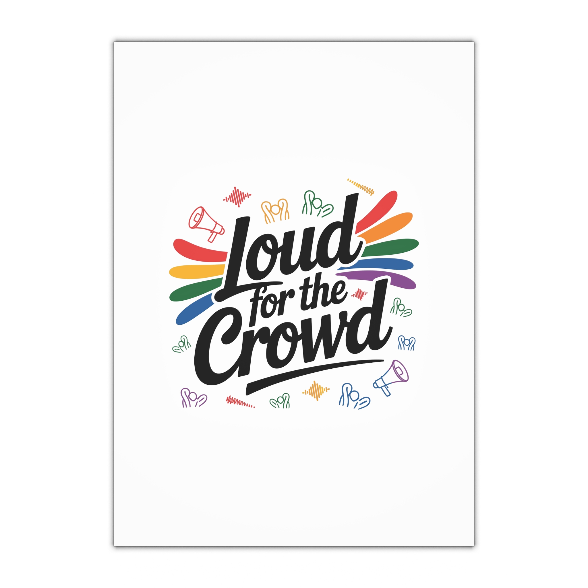 Loud Crowd T Shirt Design Isolated White Background 2 Gift Wrapping Paper Sheets 1pc