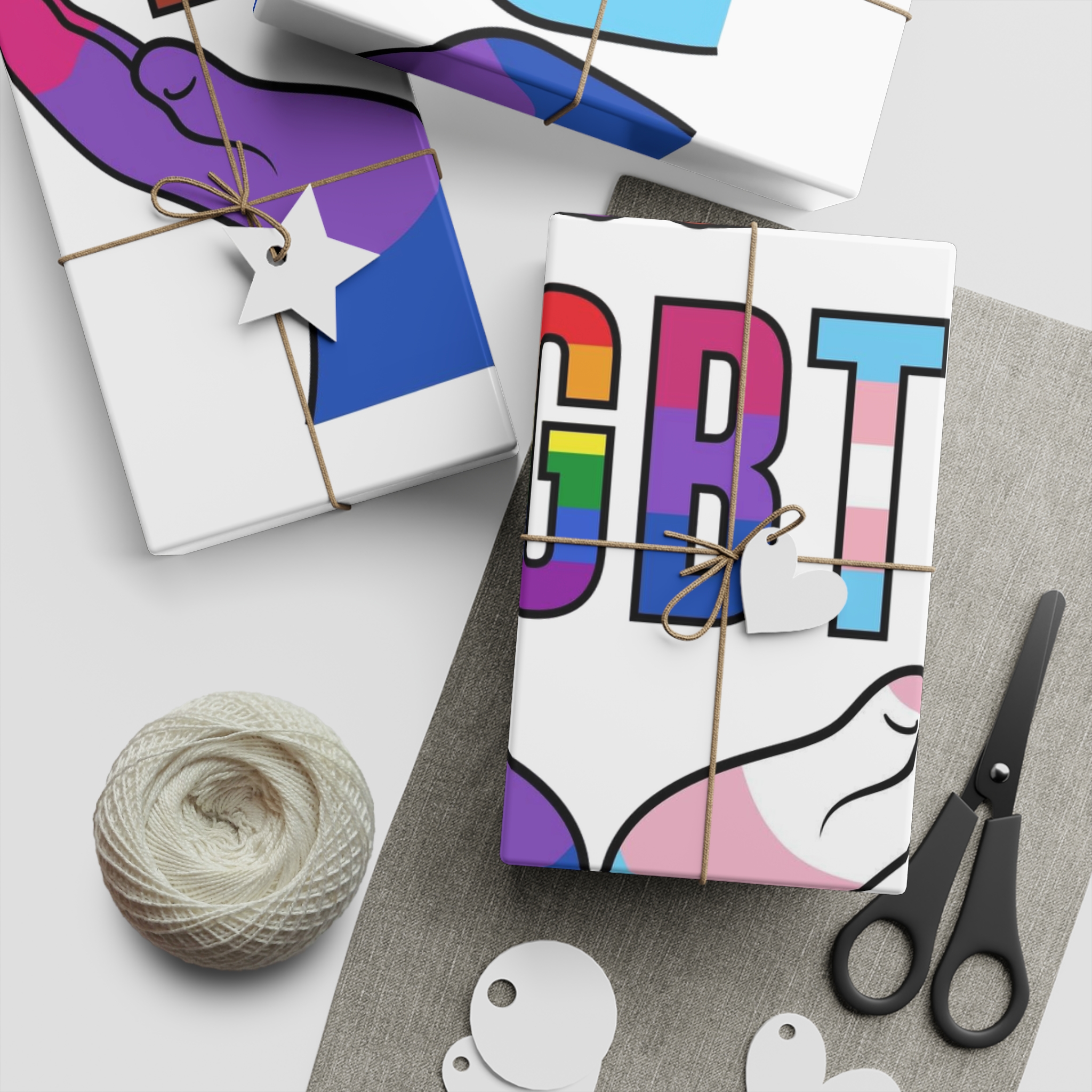 Lgbt Hands United Pride Month Rainbow Flag Vector Illustration Isolated White Background Gift Wrapping Paper Sheets 1pc - Image 5