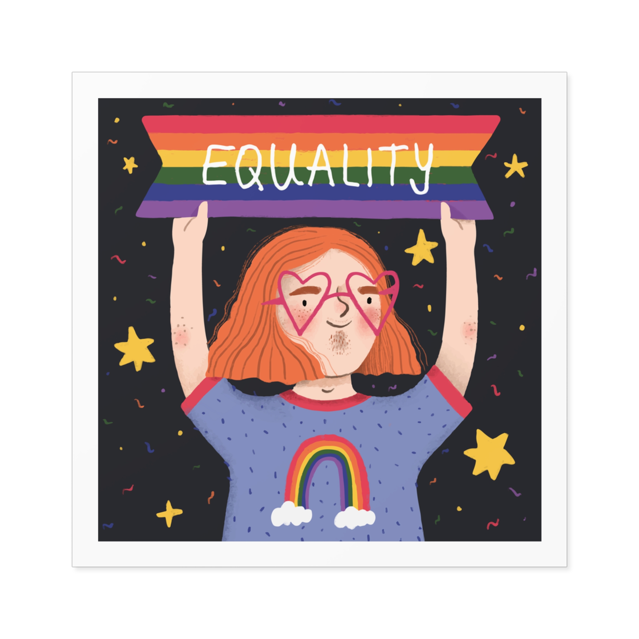 Pride Day Concept Equality Message Laminate Stickers Square - Image 17