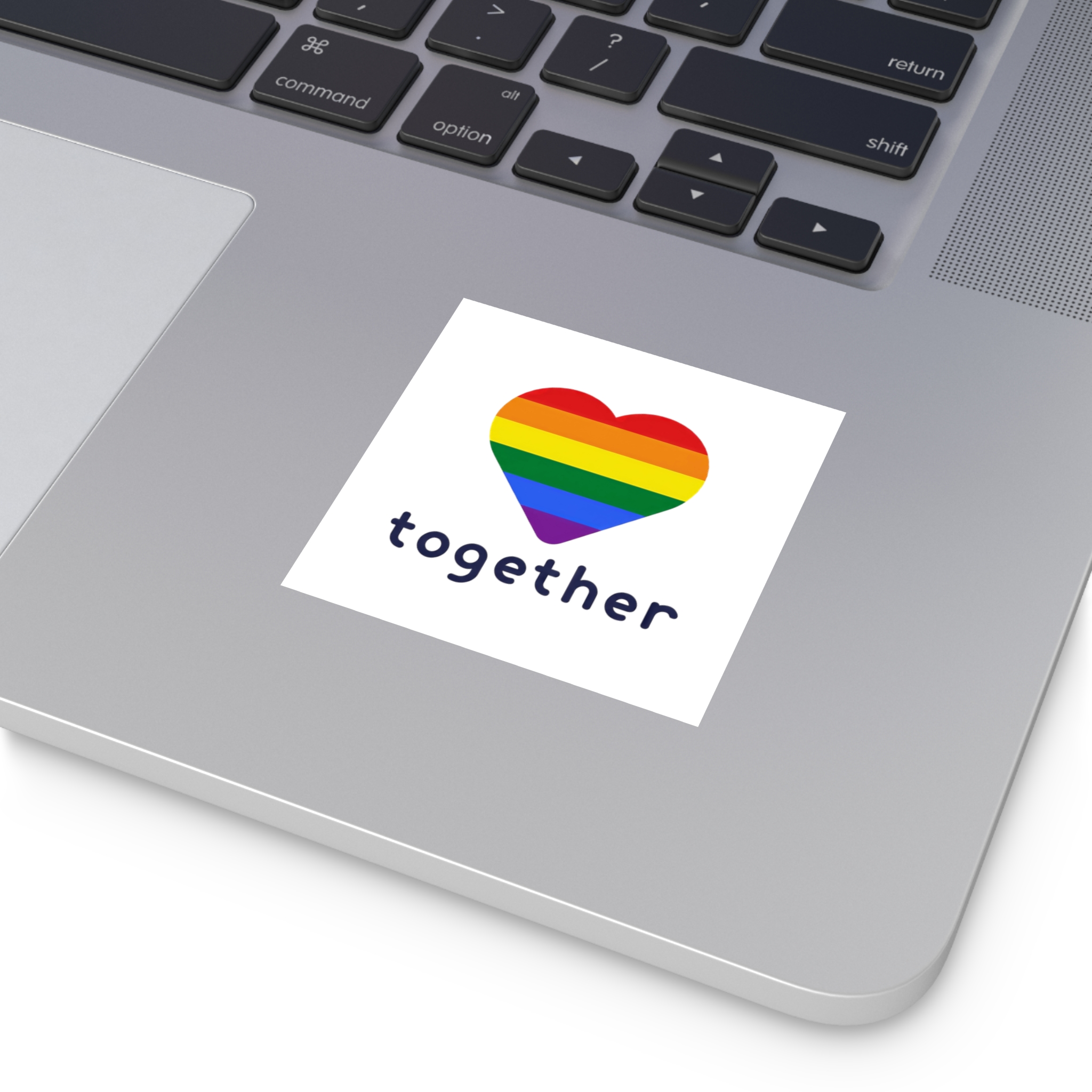 Lgbt Flag With Textlgbt Flag With Text Laminate Stickers Square - Image 3