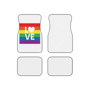 Love Lgbt Heart Squere White Car Mats Set Of 4