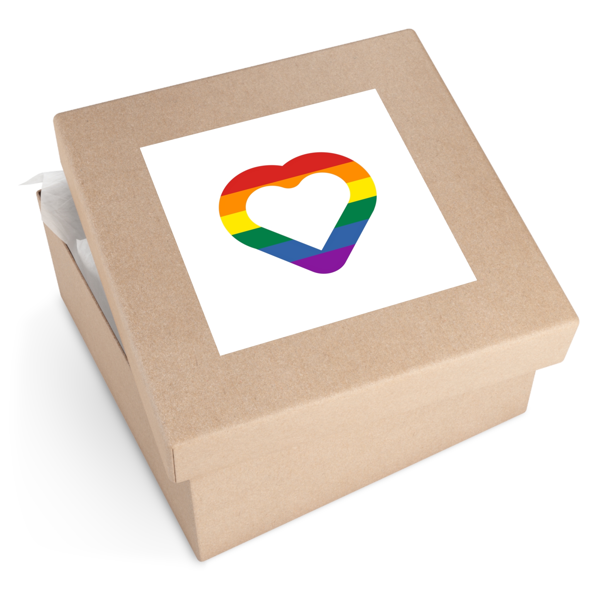 Pride Flag Heart Shape Icon Isolated White Background Lgbt Love Modern Sign Vector Illustration Laminate Stickers Square - Image 59