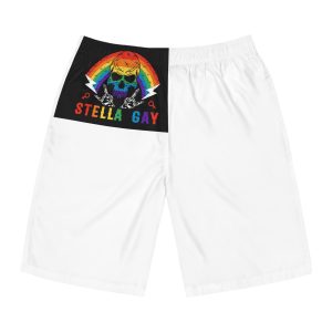Stela Gay Skull Rainbow Gay Pride Vector T Shirt Mens Board Shorts Aop