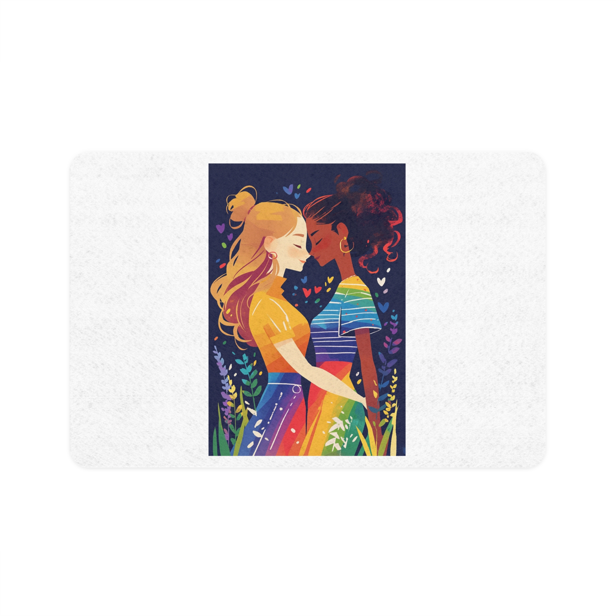 Lesbian Pride Design 4C2A5F Pet Food Mat 12x18