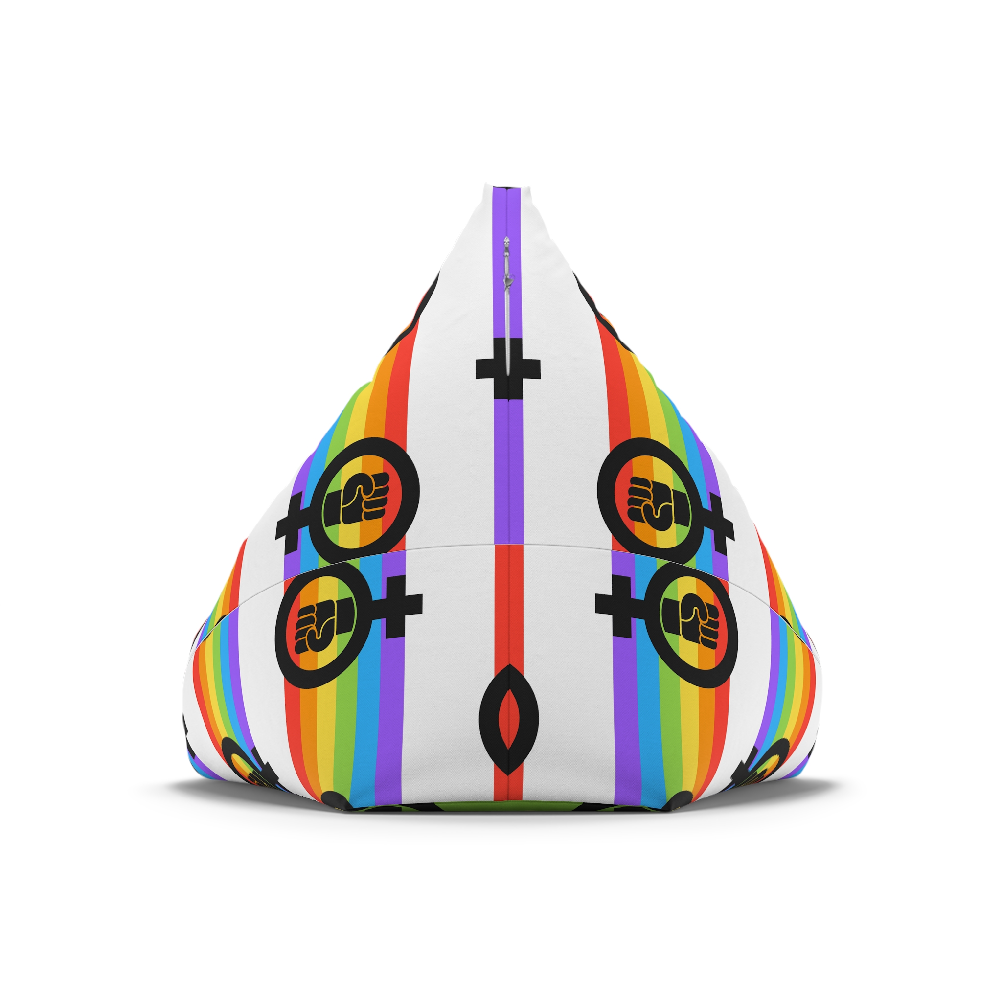 Flat Feminist Lgbt Flag Illustration Bean Bag Chair Cover - Image 6