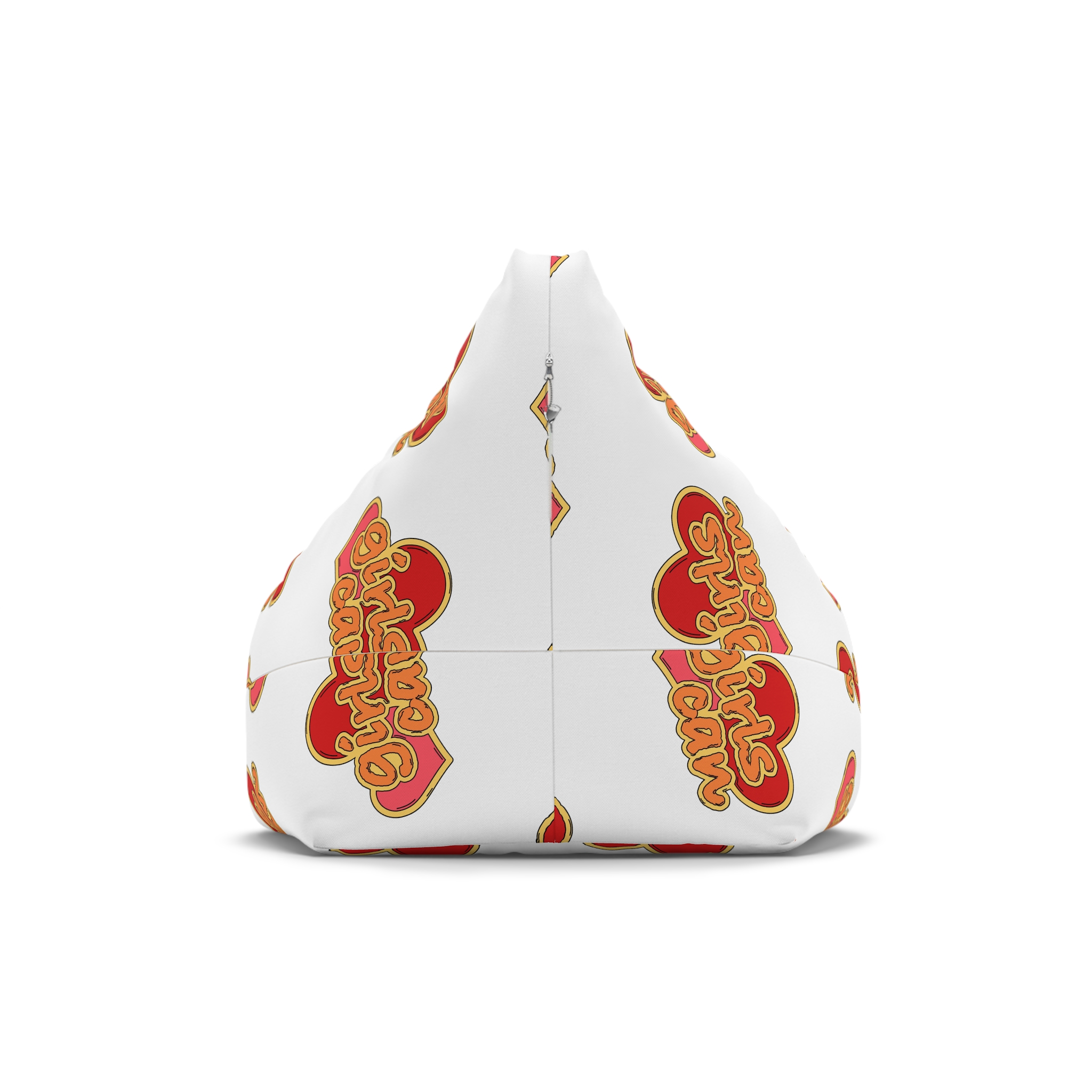 Girls Can Heart Sticker Vector Bean Bag Chair Cover - Image 2