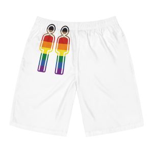 Gay Couple Pride Flag Icon Symbol Vector Illustration Mens Board Shorts Aop