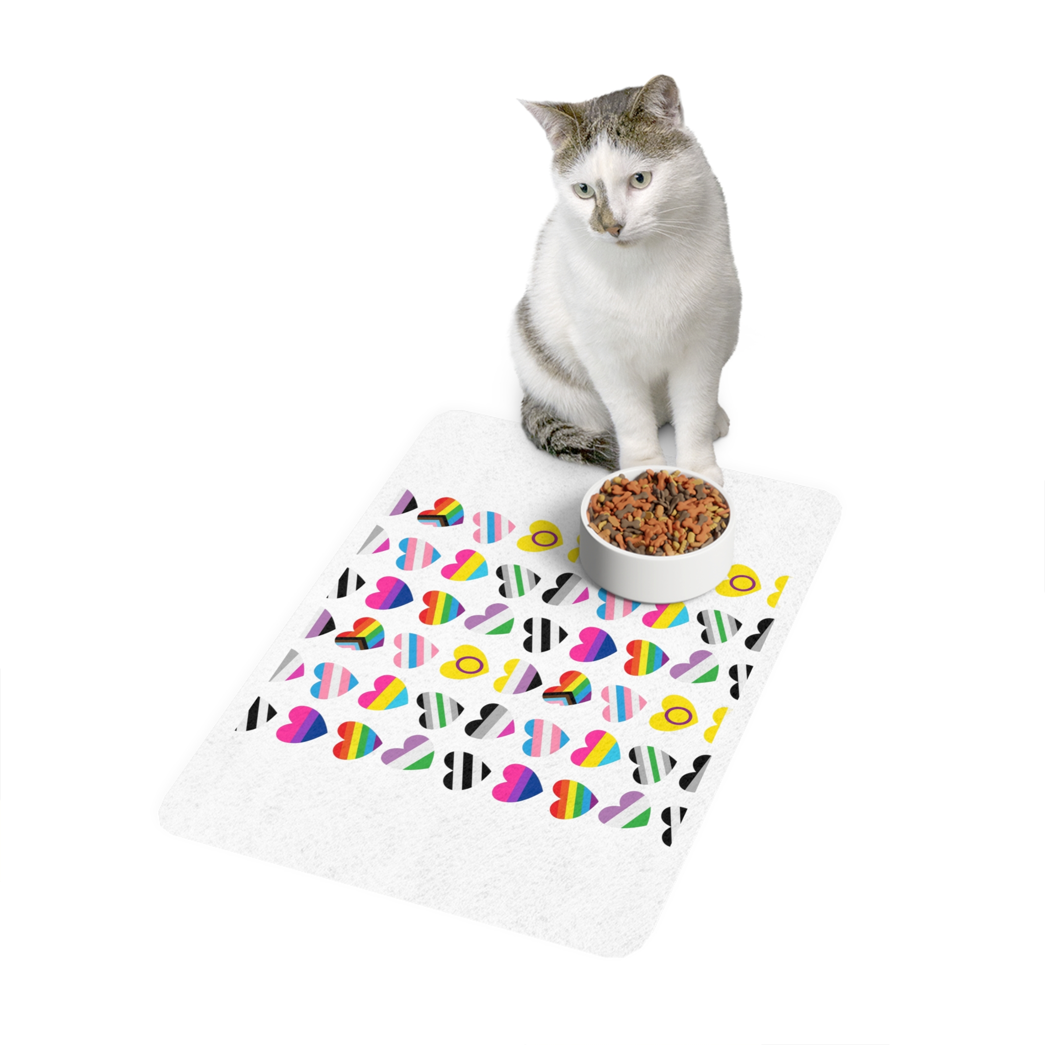 Vector Seamless Pattern Gender Lgbt Flag Heart (1) Pet Food Mat 12x18 - Image 3