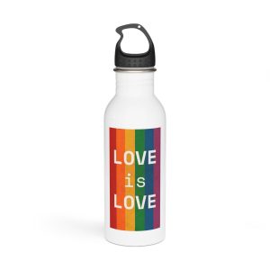 Rainbow With Love Is Love Concept Pride Month Stainless Steel Water Bottle