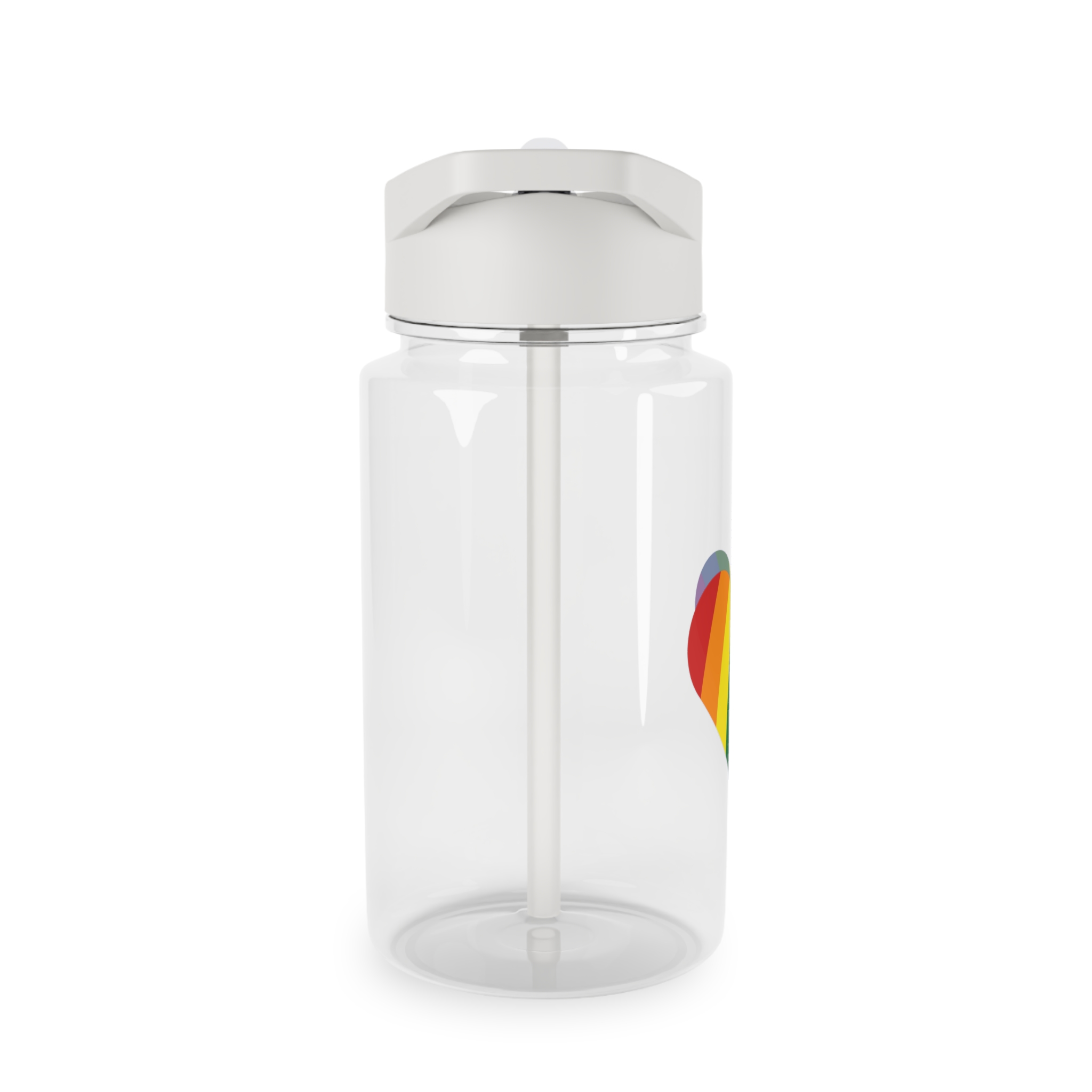 Minimalist Pride Heart Filled With Rainbow Colors Tritan Water Bottle - Image 4
