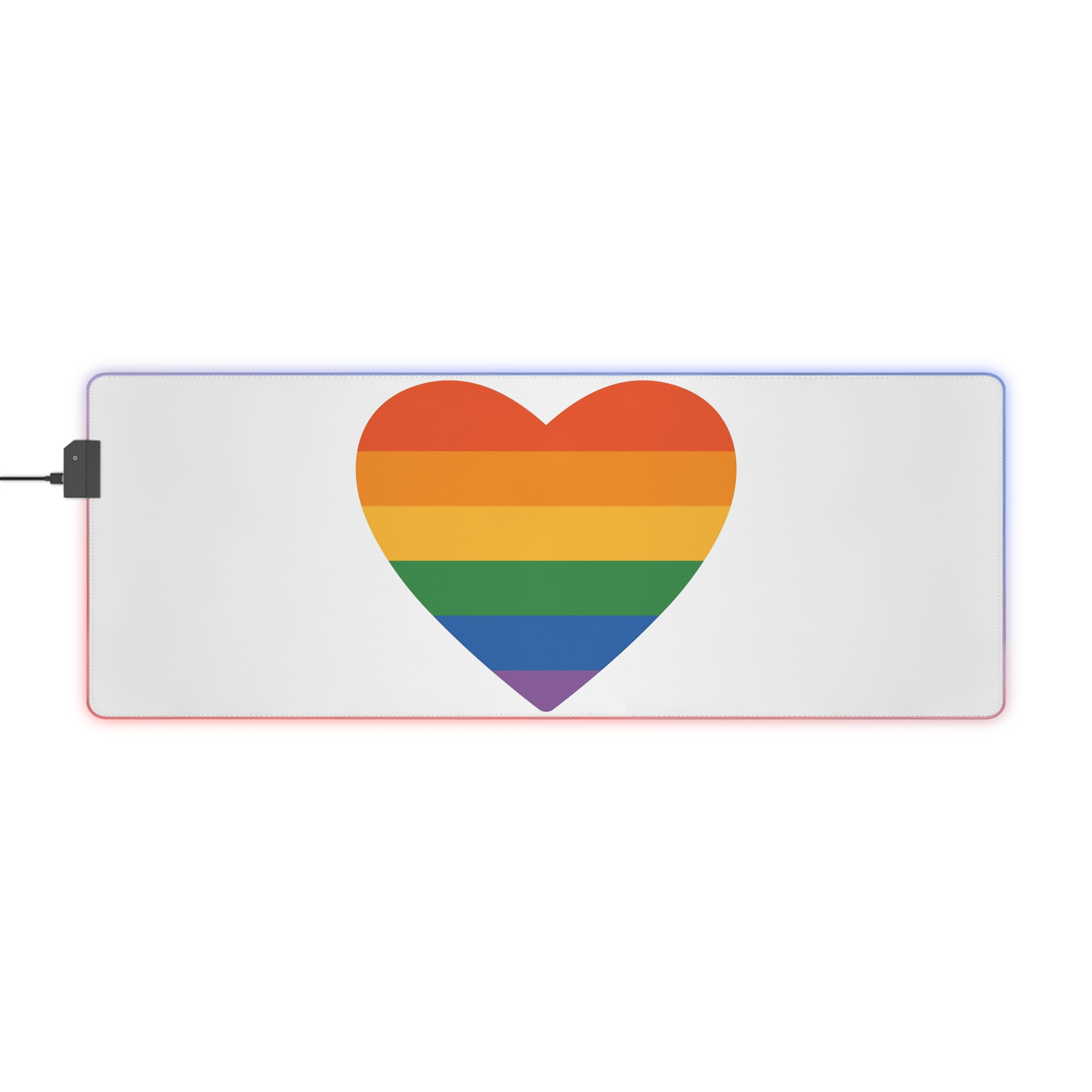 Vector Illustration Rainbow Heart Symbolizing Love Inclusivity Featuring Vibrant Stripes - Led Gaming Mouse Pad - Image 9
