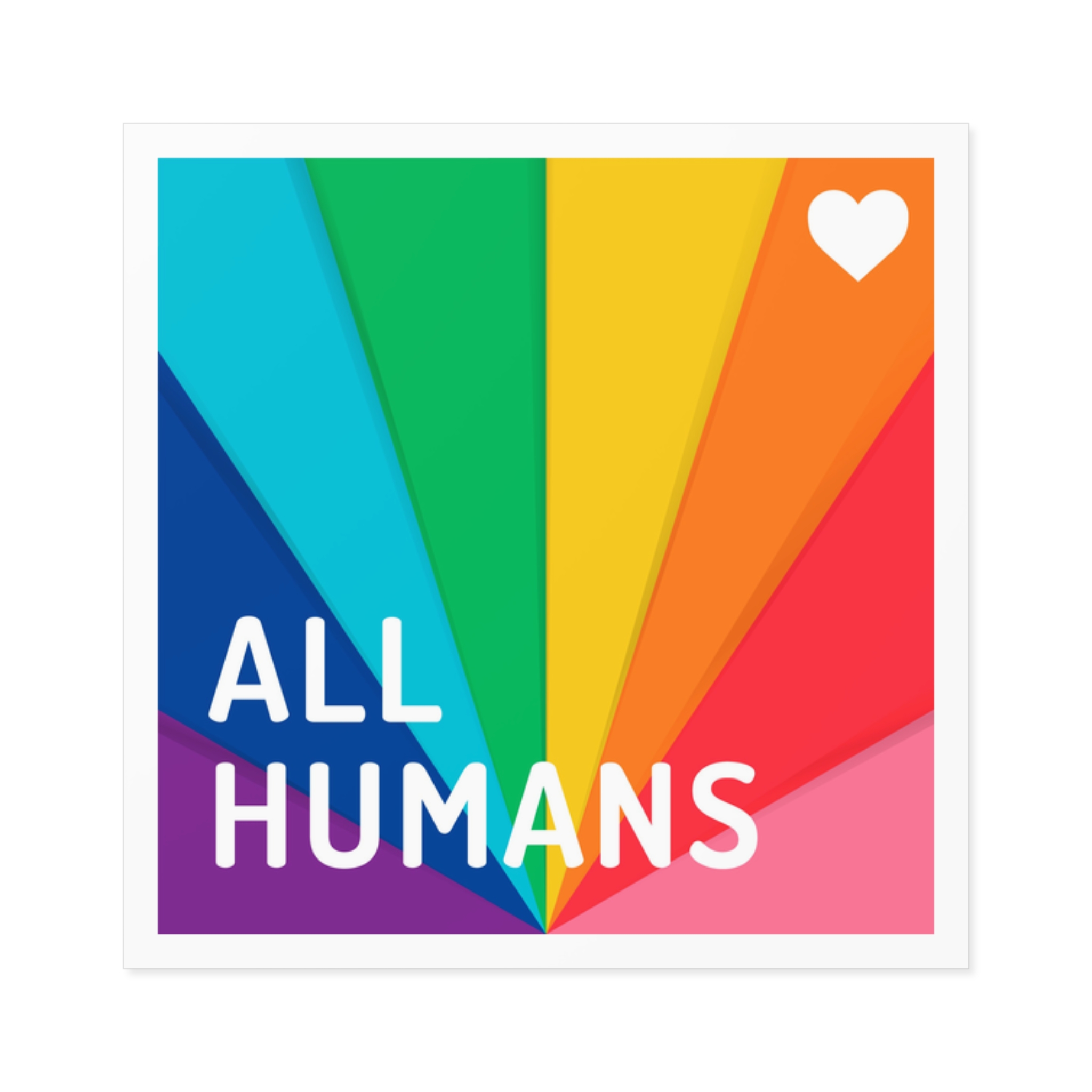Rainbow Colored Background With All Humans Concept Pride Month Laminate Stickers Square
