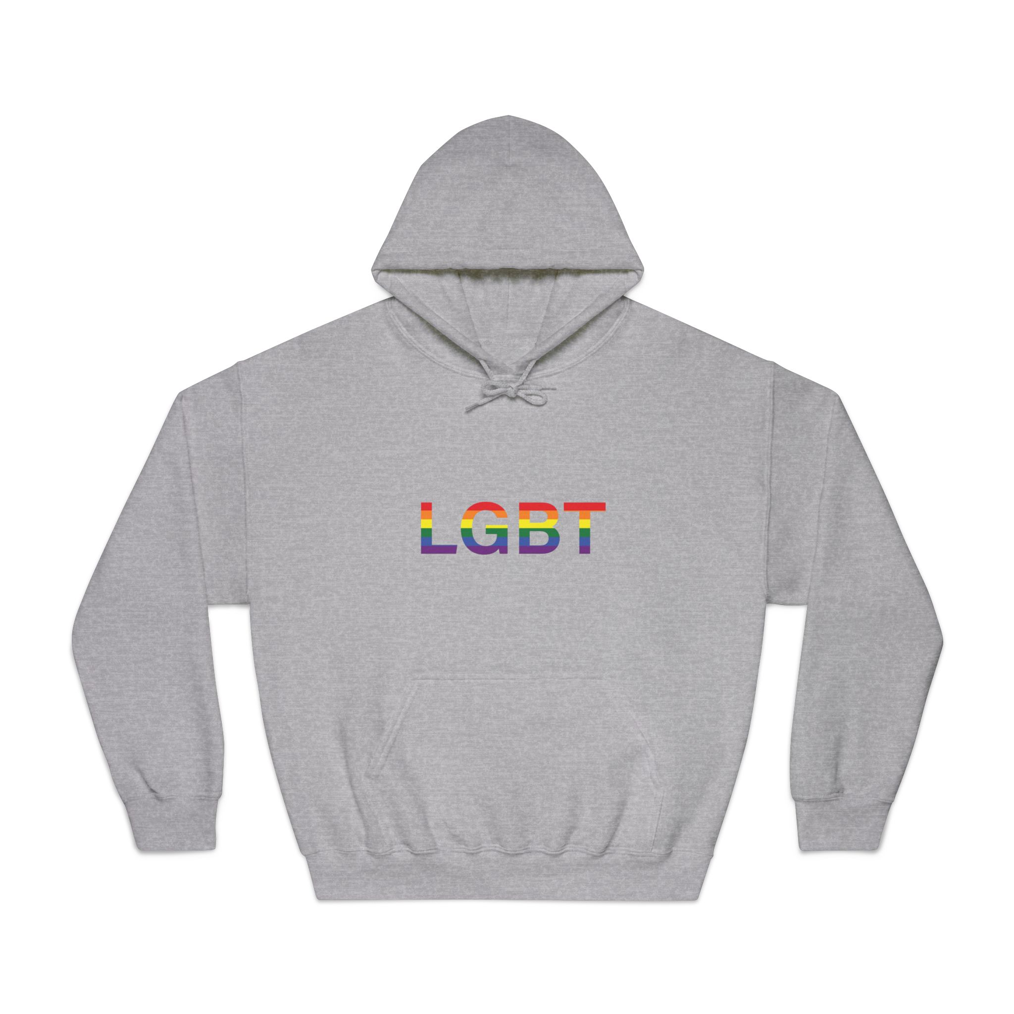 Lgbt Word Text Letter Rainbow Color Flag Isolated White Background Vector Illustration Unisex Dryblend Hooded Sweatshirt - Image 13