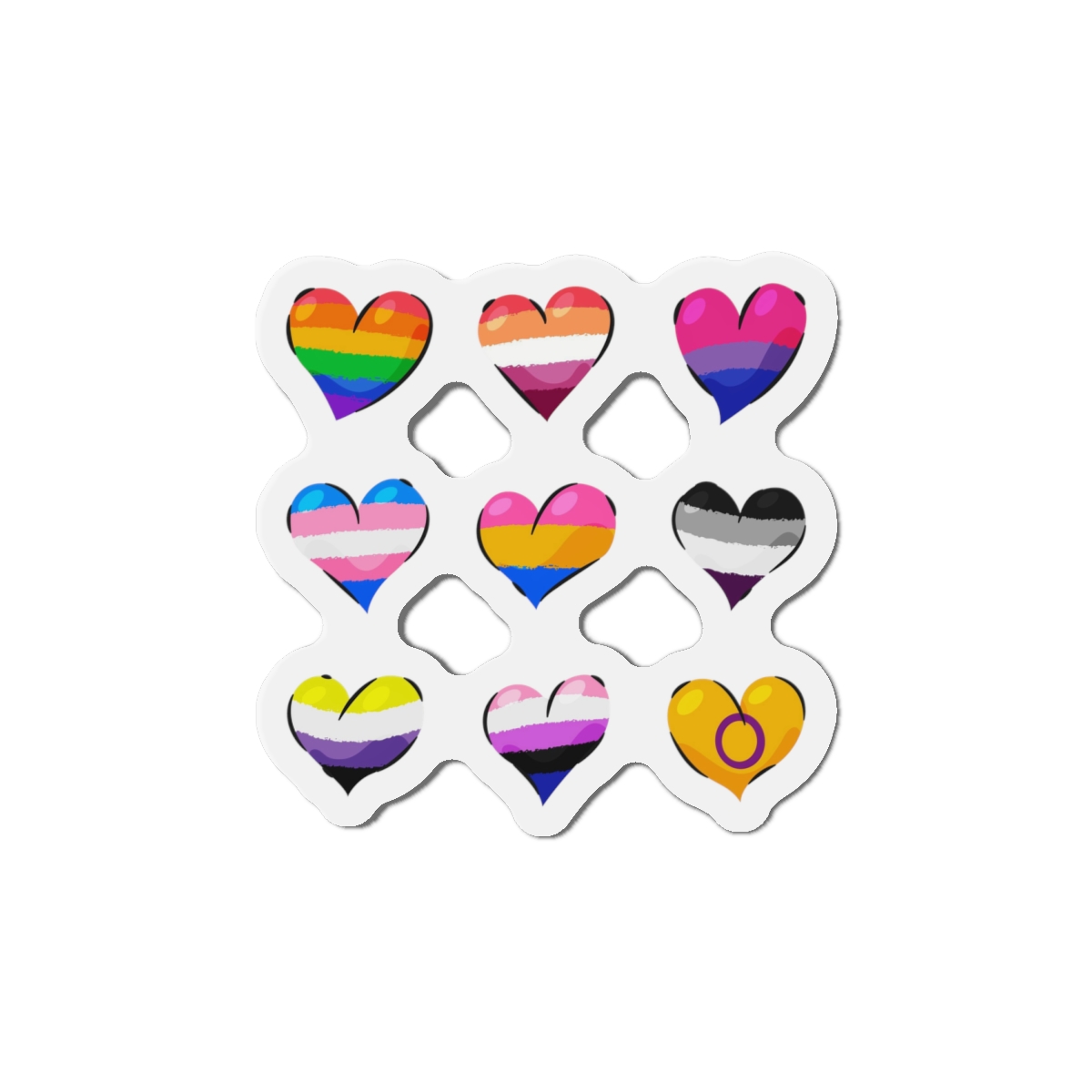 Flat Lgbt Pride Month Flags Collection Die Cut Magnets - Image 13