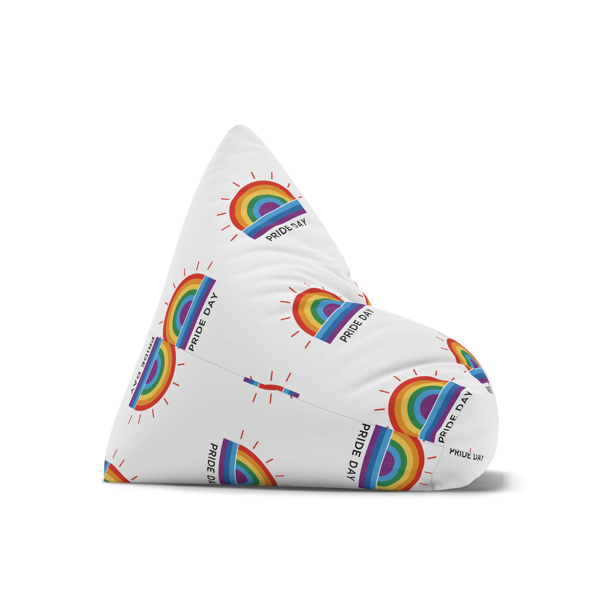 Rainbow Pride Day Celebration Illustration With Colorful Sunburst Design Lgbtq Support Awareness Bean Bag Chair Cover - Image 7
