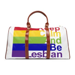 Lgbt Concept Motivating Phrase Colors Rainbow Keep Calm Be Yourself Waterproof Travel Bag