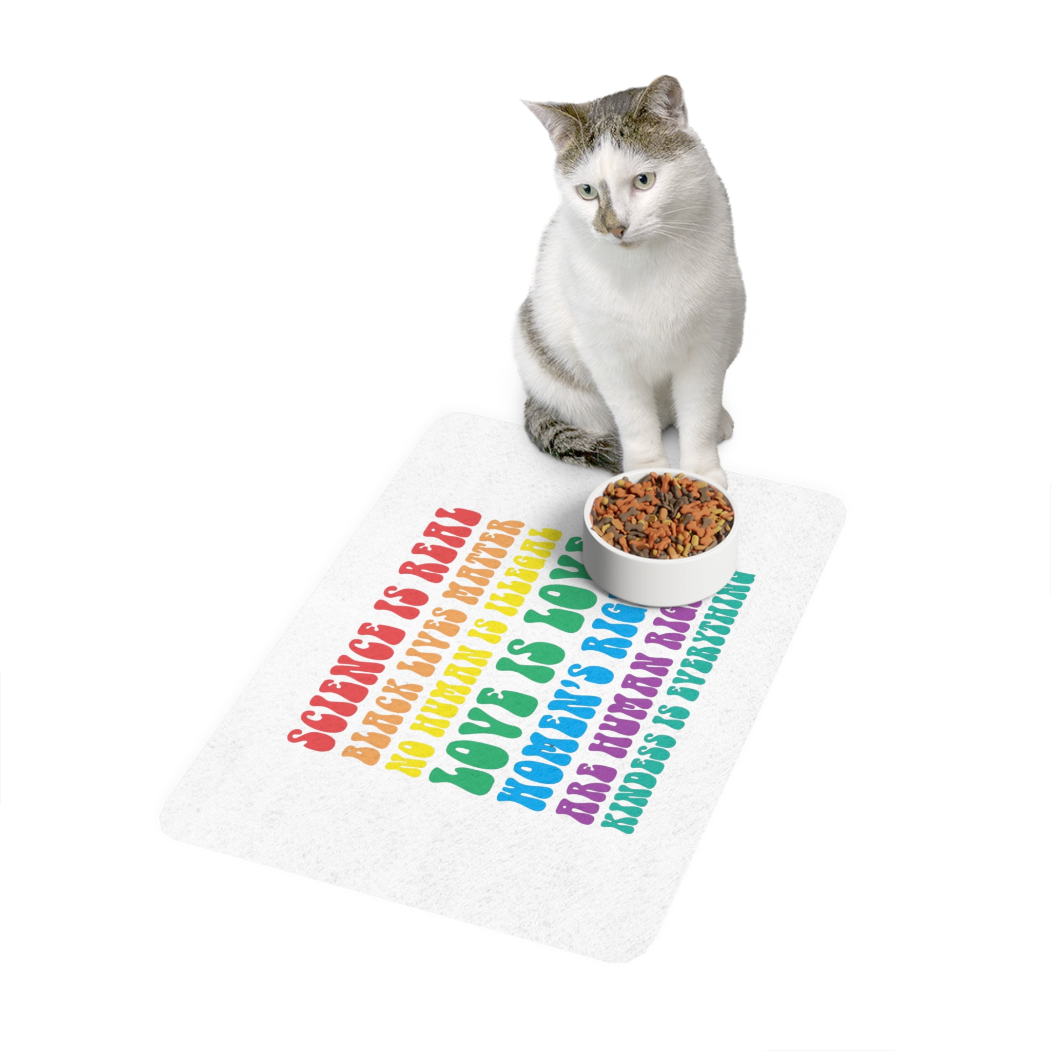 Black Lives Matter Typography T Shirt Design Pet Food Mat 12x18 - Image 3
