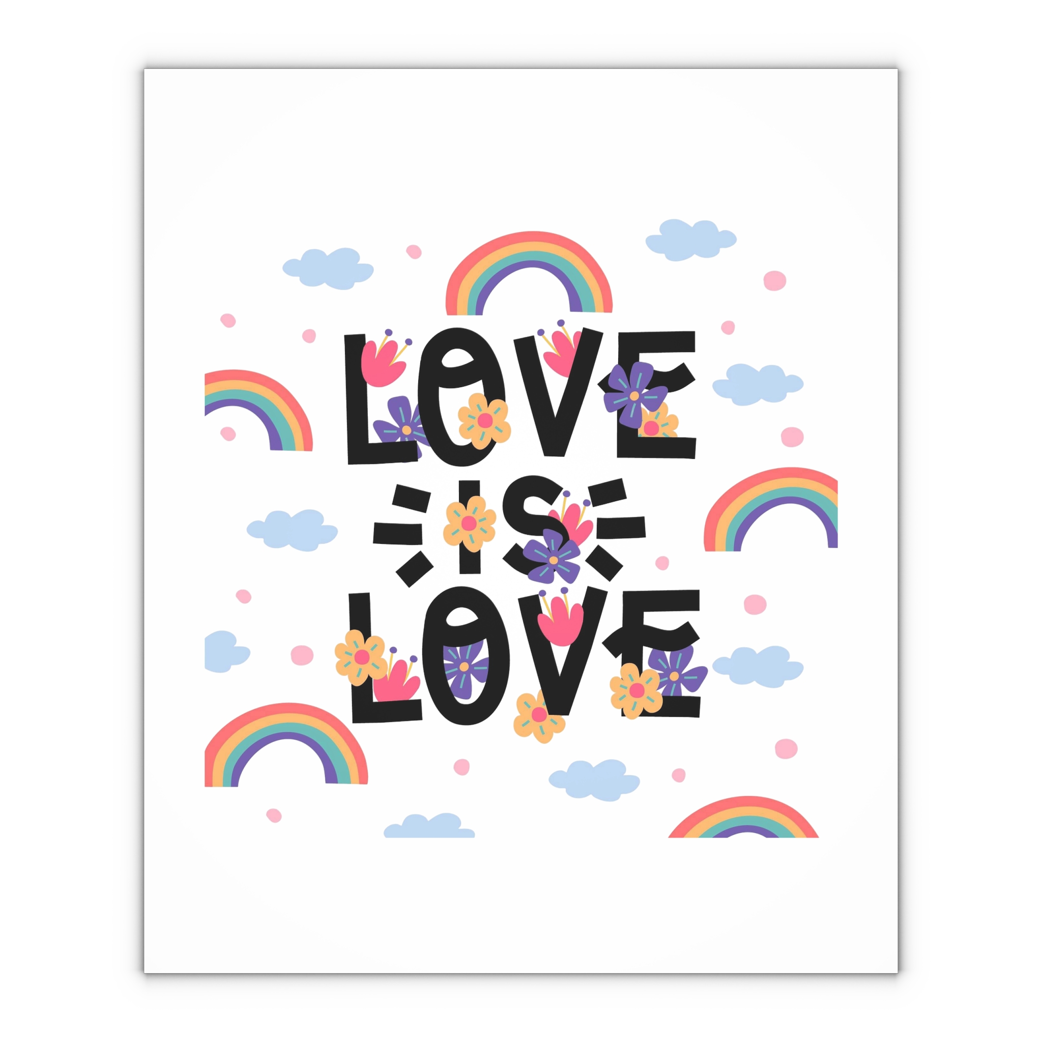 Pride Day Lettering With Rainbows Flowers Gift Wrapping Paper Sheets 1pc - Image 4