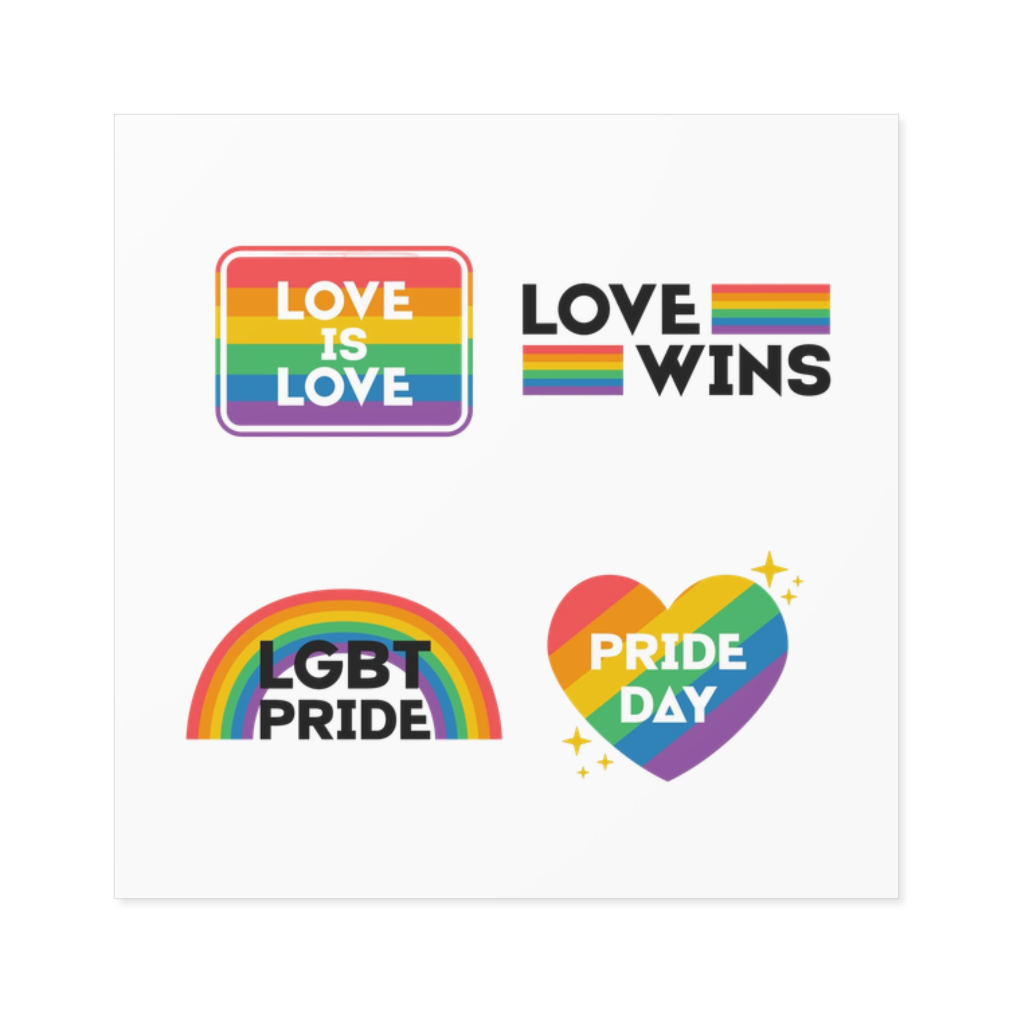 Pride Day Label Collection Design Laminate Stickers Square - Image 9