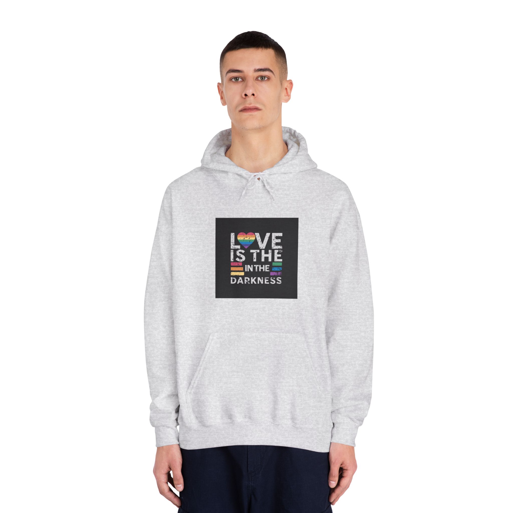 Love Is the In the Darkness Unisex Dryblend Hooded Sweatshirt - Image 7