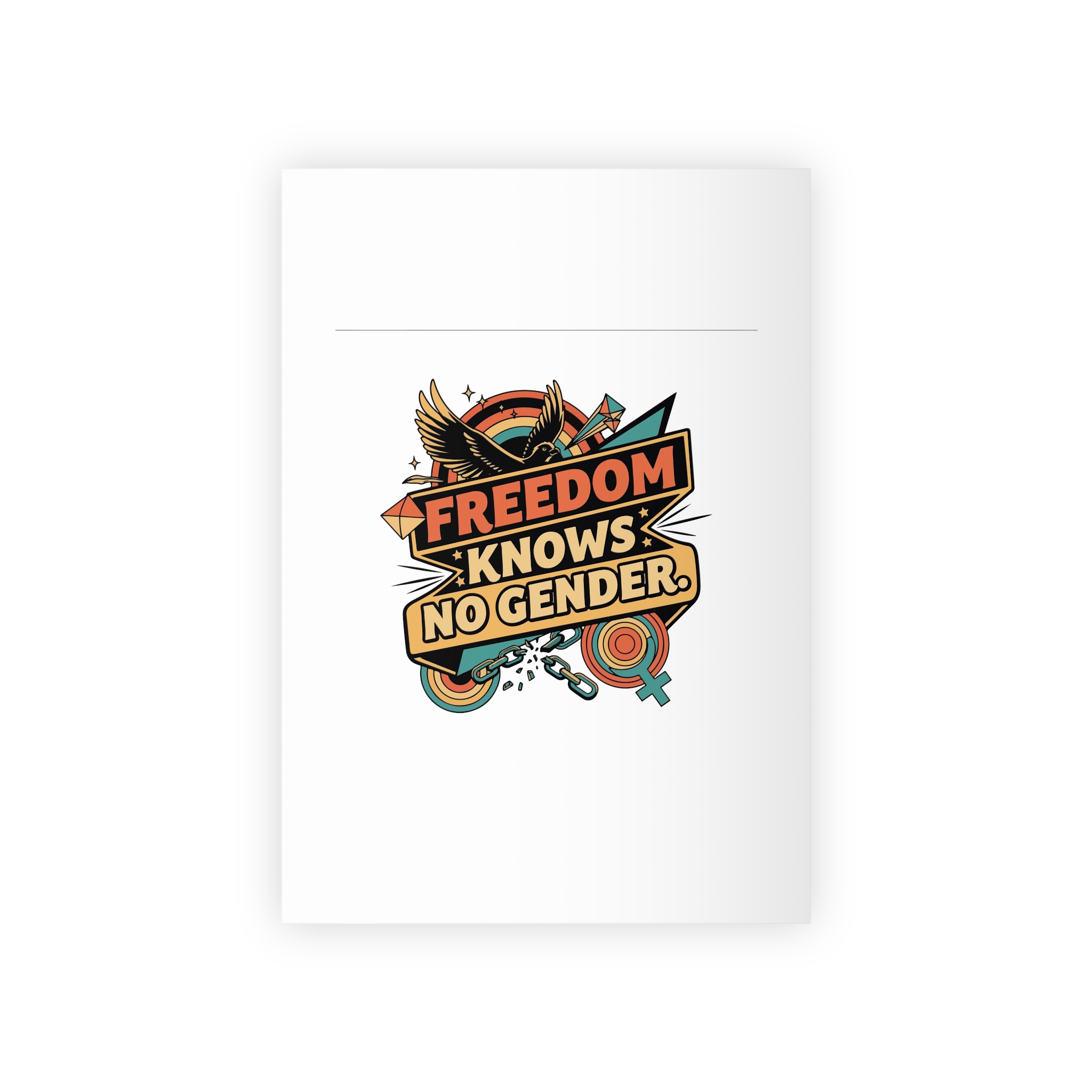 Freedom Knows No Gender Lgbtq Pride Retro Design Gift Wrapping Paper Rolls 1pc