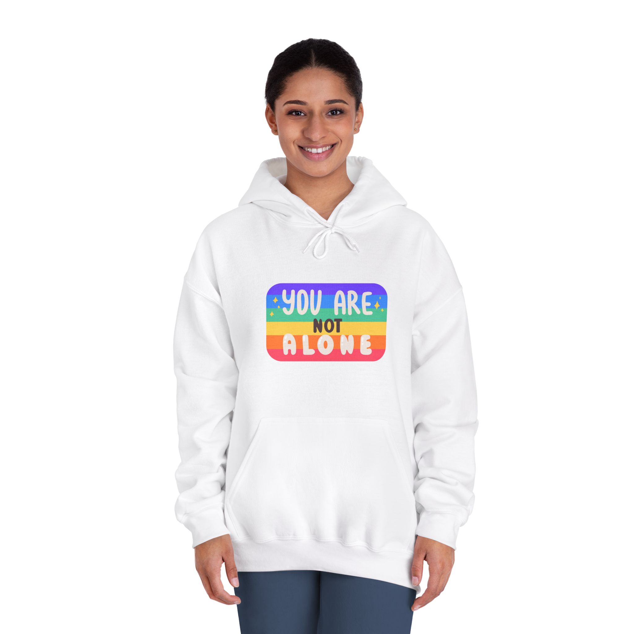Lgbt Sticker Pack White Background Lgbtq Set Symbol Lgbt Pride Community Rainbow Elements Vector Hand Draw Illustration Hand Drawn Lettering (2) Unisex Dryblend Hooded Sweatshirt - Image 4
