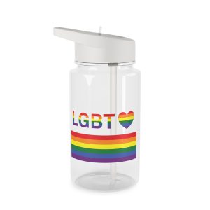 Lgbt Word Text Letter With Heart Rainbow Color Flag Isolated White Background Vector Illustration Tritan Water Bottle