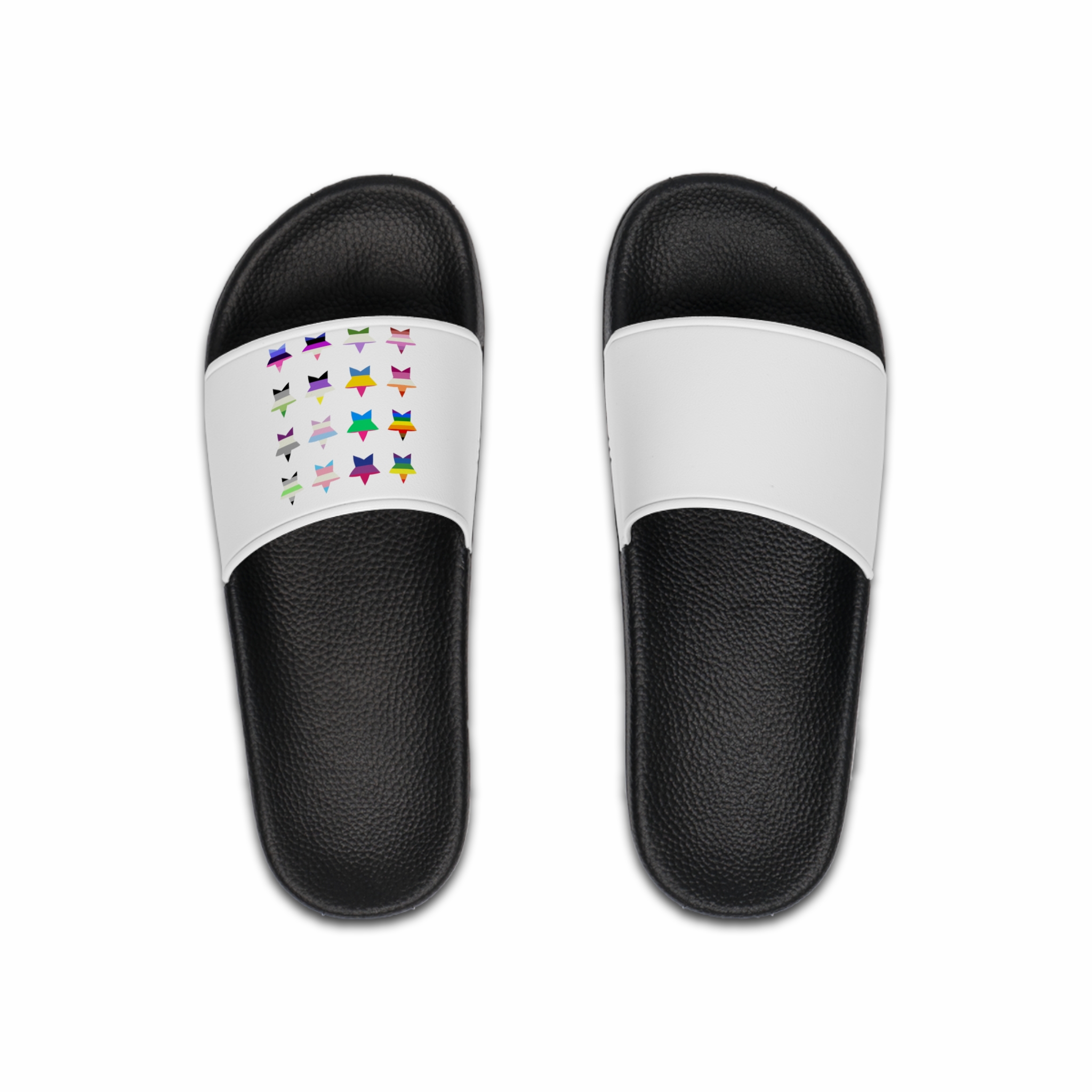 Set Colorful Lgbtq Pride Flag Star Shape Gender Equality Sexual Identity Pride Flags Collection Lgbtqia Community Pride Month Mens Slide Sandals