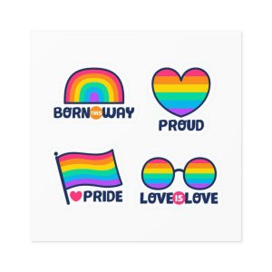 Pride Day Lables Collection Laminate Stickers Square