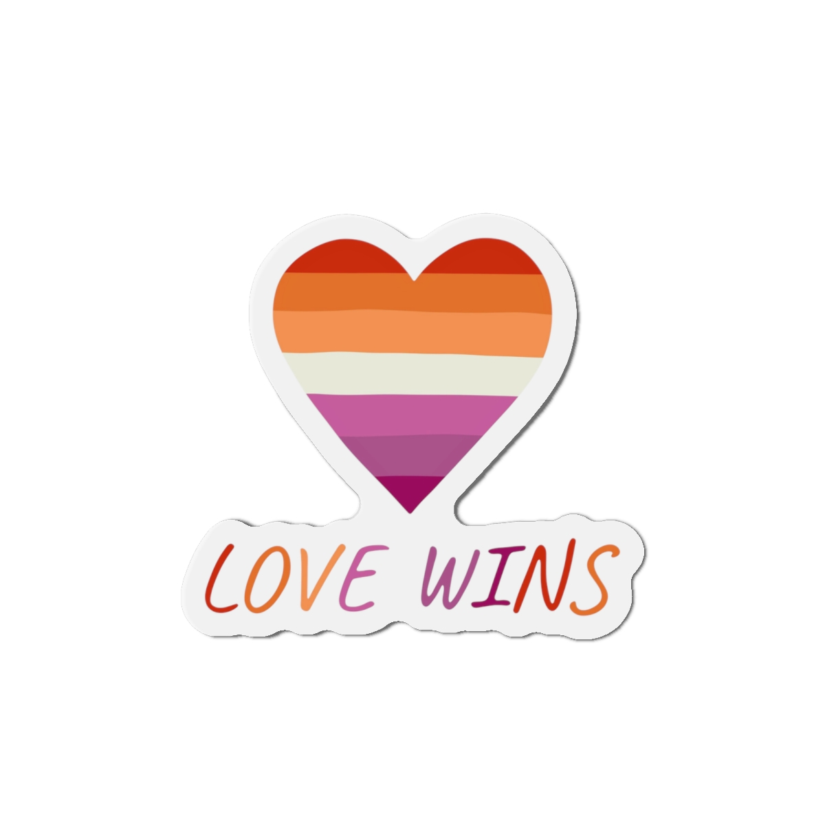 Colorful Heart Shape Lesbian Pride Flag Happy Pride Day Lgbtqia Community Pride Month Vector Hand Drawn Doodle Posters Stickers Logo Cards (1) Die Cut Magnets - Image 10