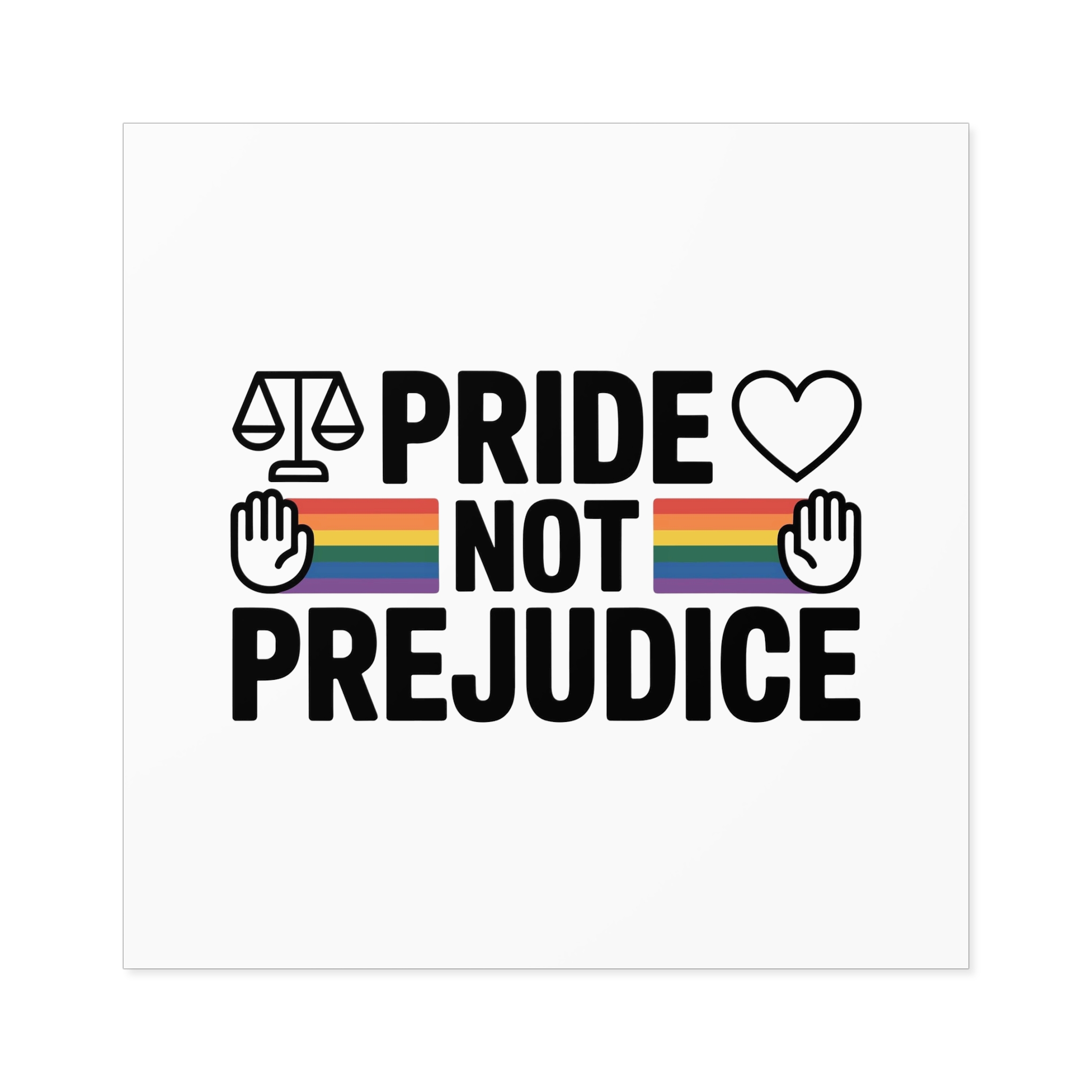 Pride Prejudice T Shirt Design Isolated White Background 2 Laminate Stickers Square - Image 77
