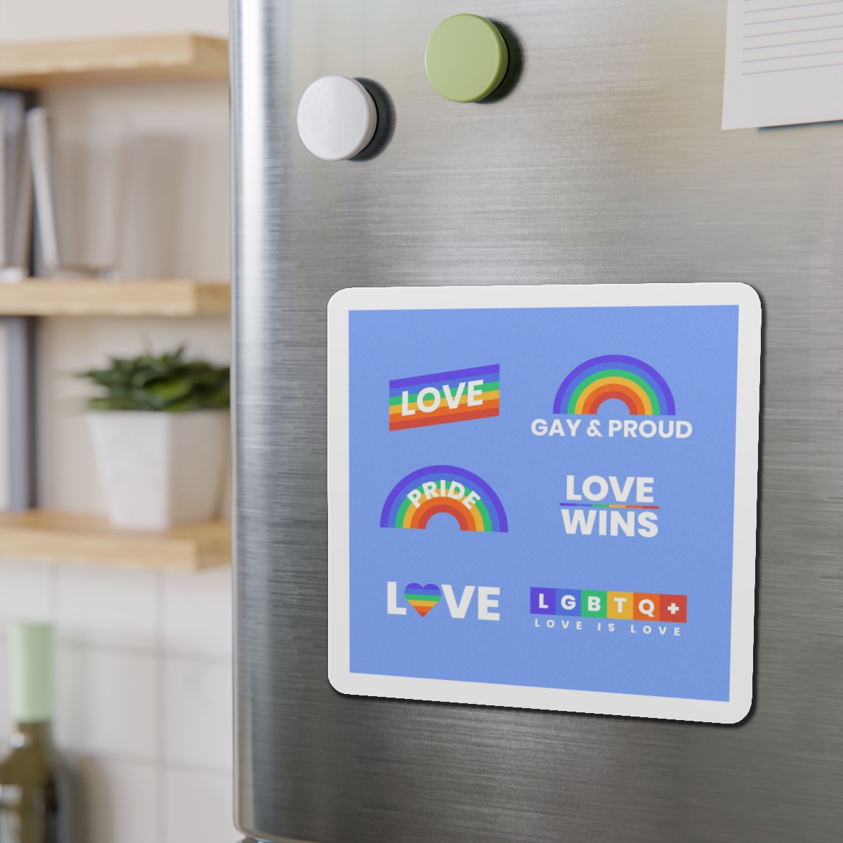 Pride Day Concept Rainbow Labels Die Cut Magnets - Image 15