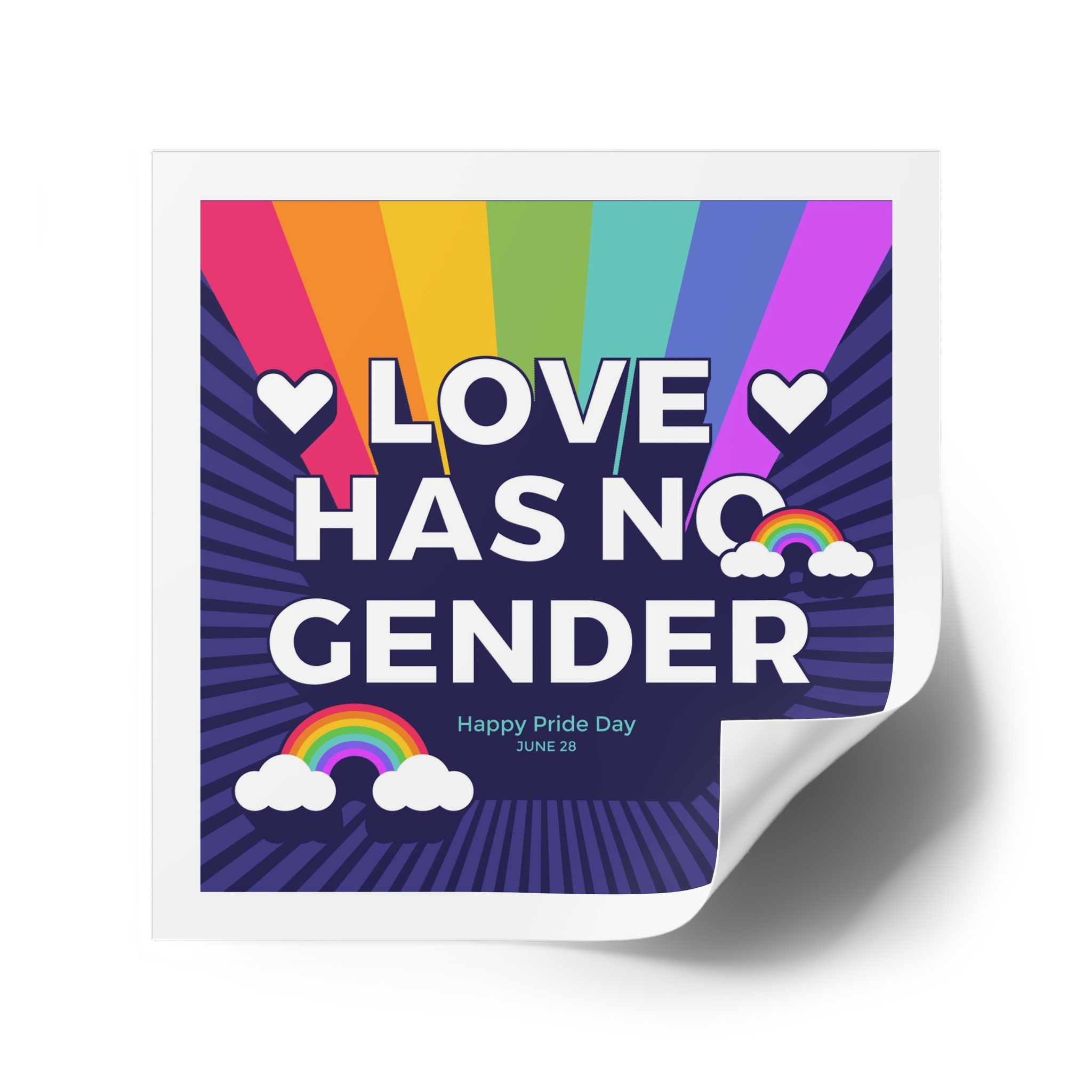 Pride Day Concept(3) Laminate Stickers Square - Image 34