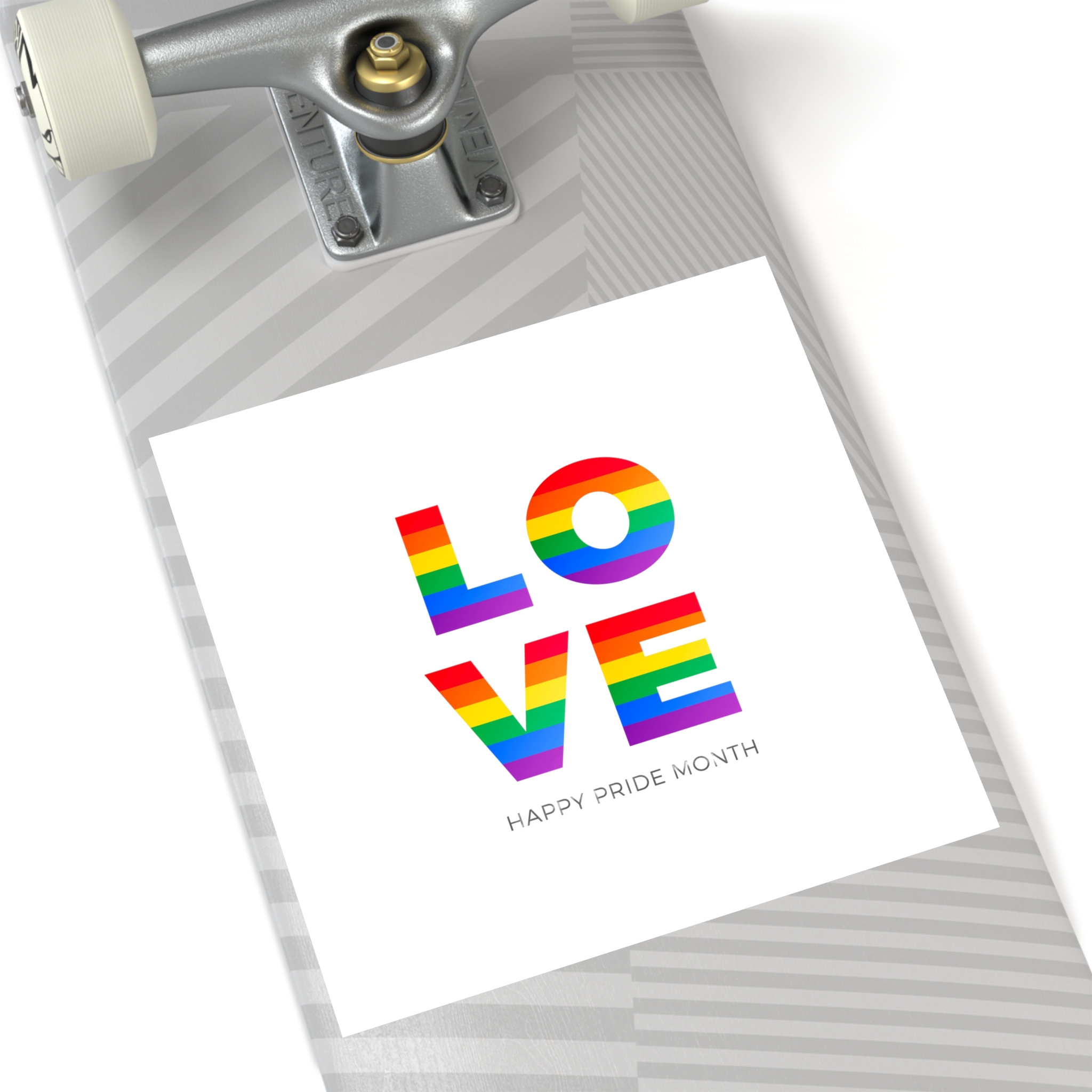 Love Word With Gay Pride Flag Laminate Stickers Square - Image 52