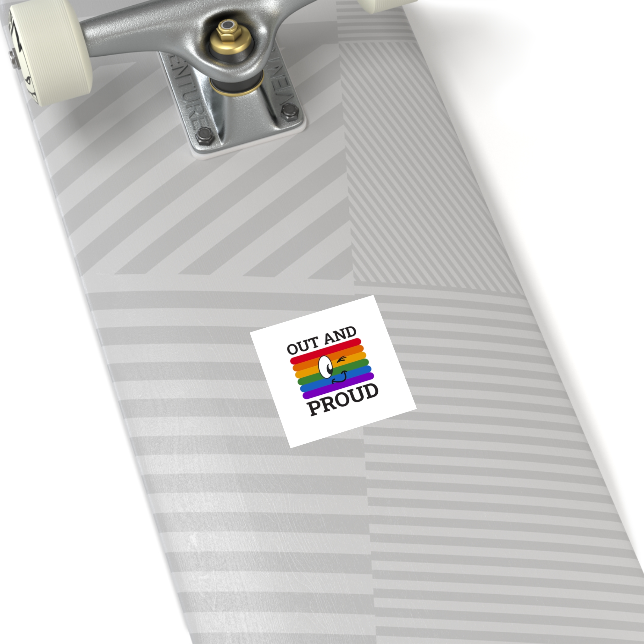 Out Proud Lgbtq Pride Month Quote Book Lover Rainbow Flag Hand Drawn Art White Background Laminate Stickers Square - Image 16