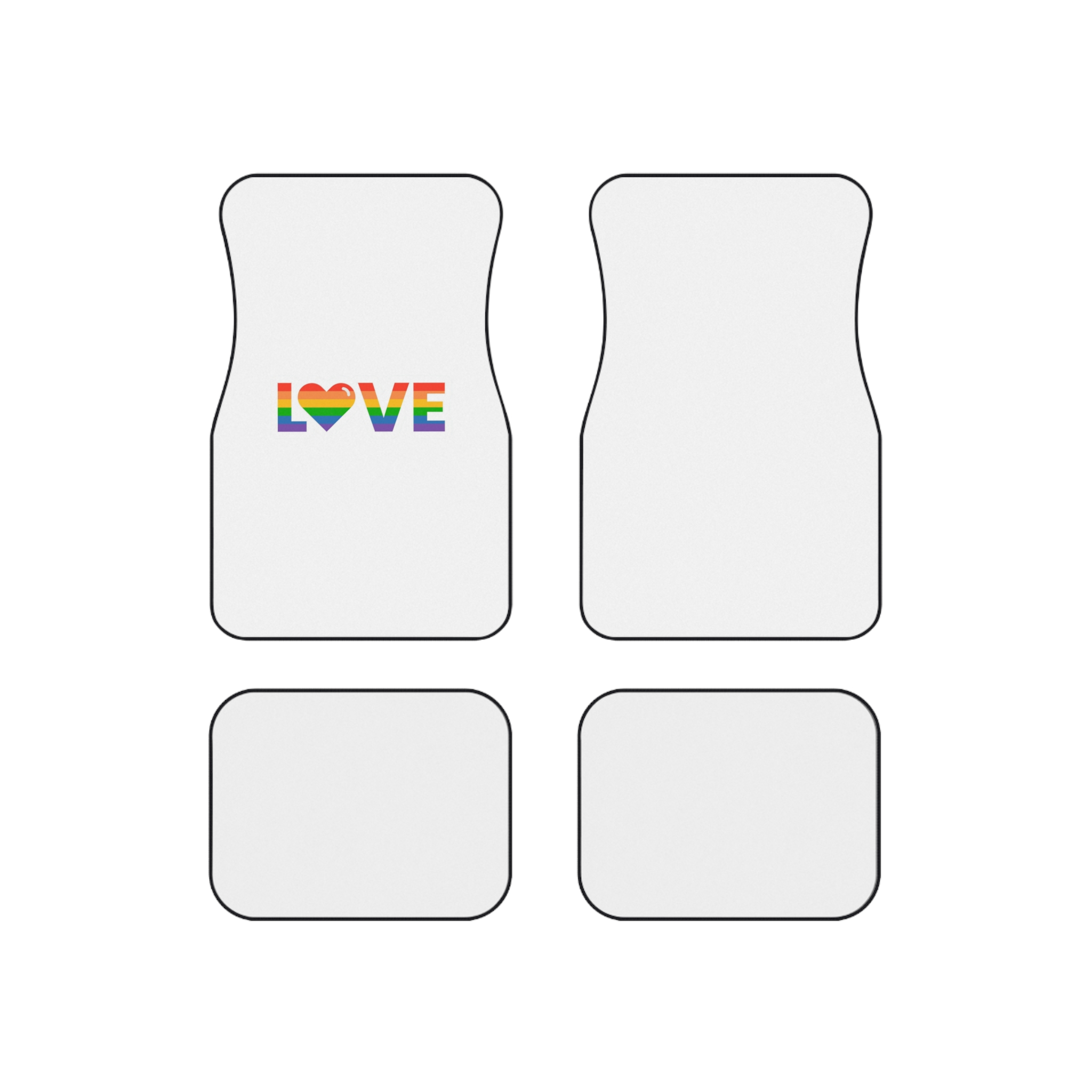 Vector Flat Pride Month Labels White Car Mats Set Of 4