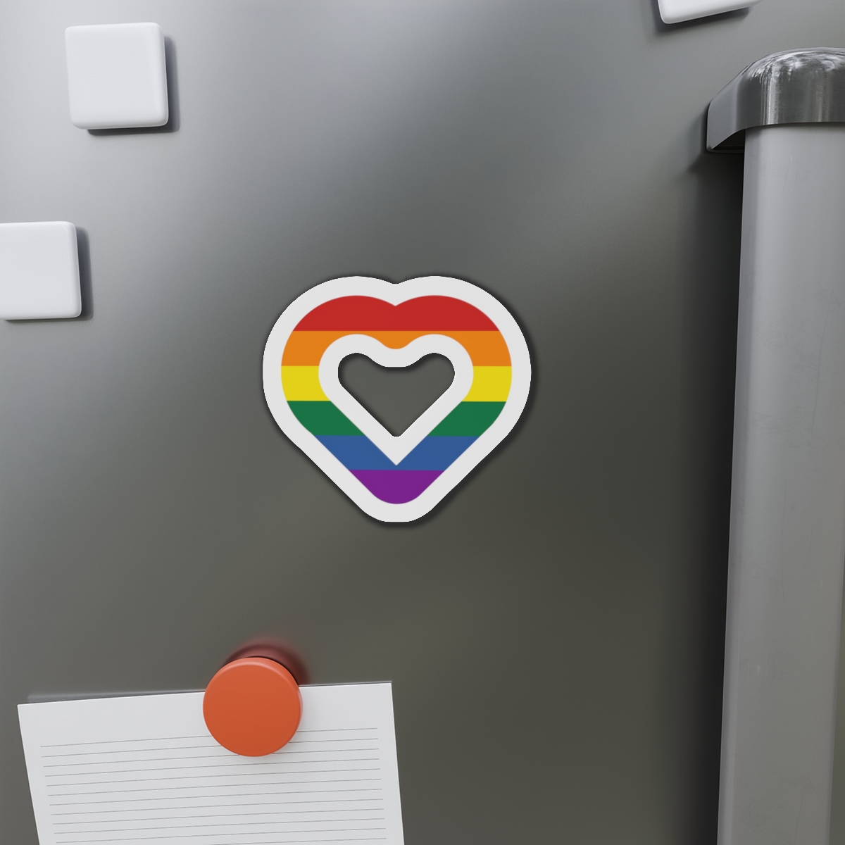 Pride Flag Heart Shape Icon Isolated White Background Lgbt Love Modern Sign Vector Illustration Die Cut Magnets - Image 11