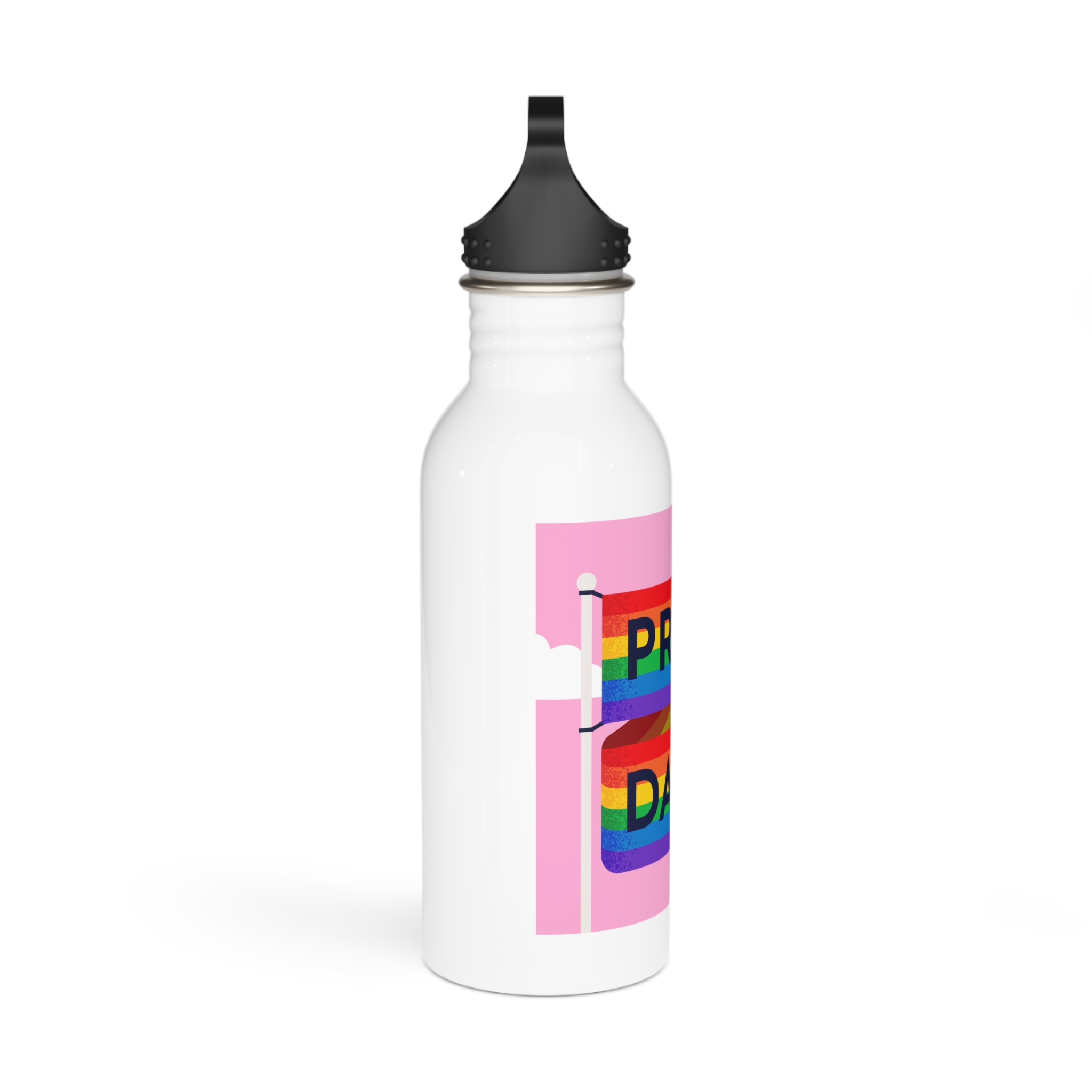 Pride Day Flag Illustration Stainless Steel Water Bottle - Image 2