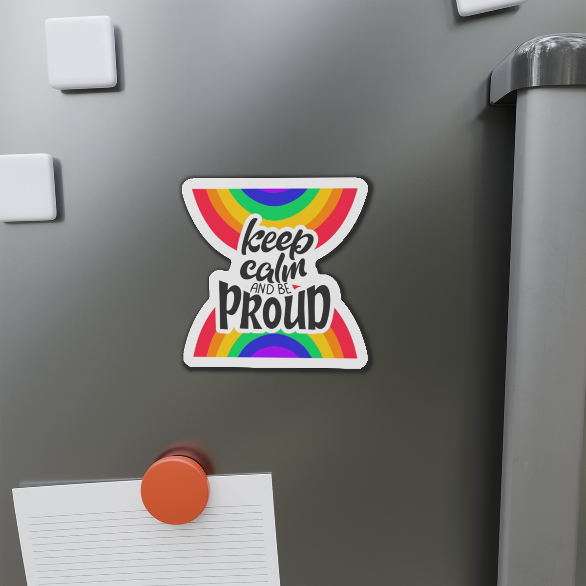 Keep Calm Be Proud Lgbt Lettering Quote Pride Poster Concept With Colorful Rainbow Vector Die Cut Magnets - Image 8