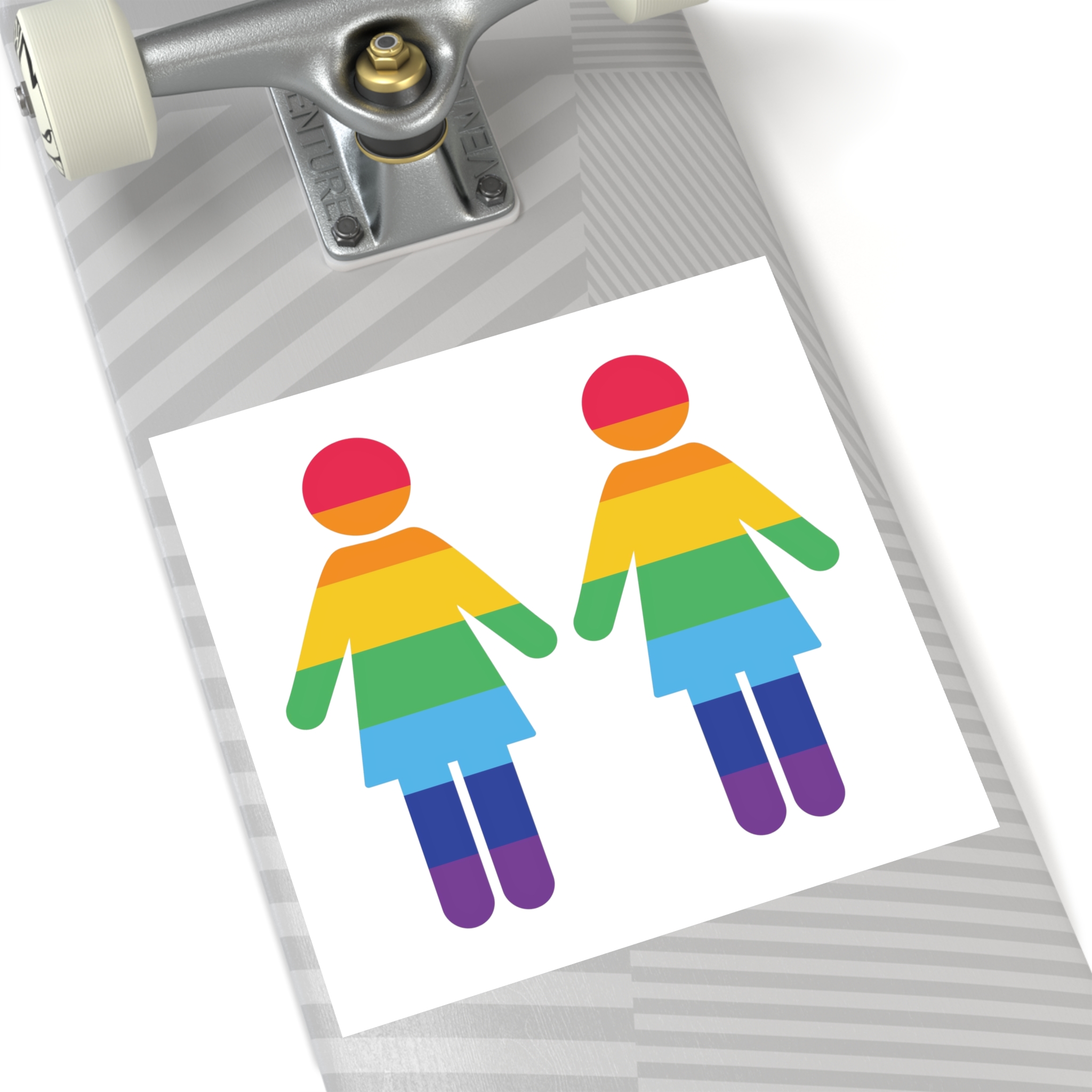Lgbt Pride Two Lesbians Vector Icon Rainbow Colors Vector Illustration Laminate Stickers Square - Image 52