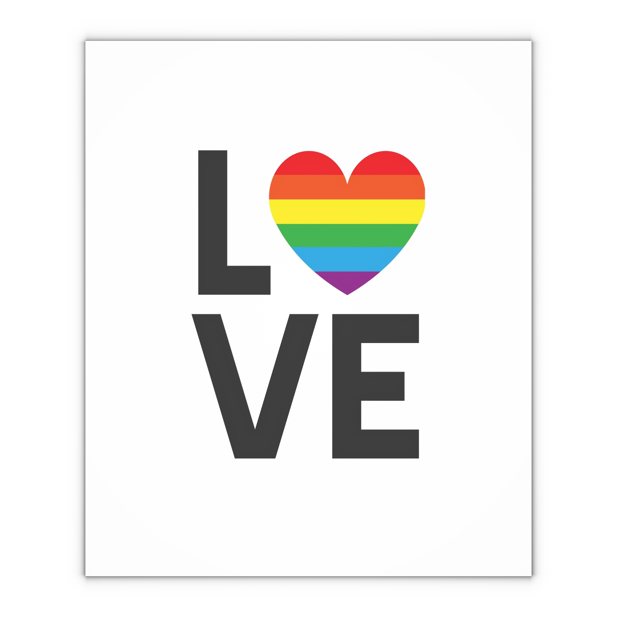 Vector Lgbt Rainbow Flag Love Lettering Isolated White Background Gift Wrapping Paper Sheets 1pc - Image 4