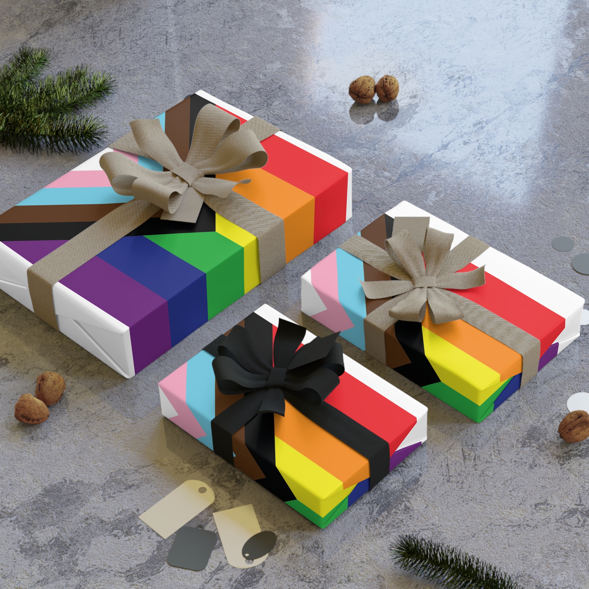 Illustration Rainbow Flag Art Vector Gift Wrapping Paper Rolls 1pc - Image 4