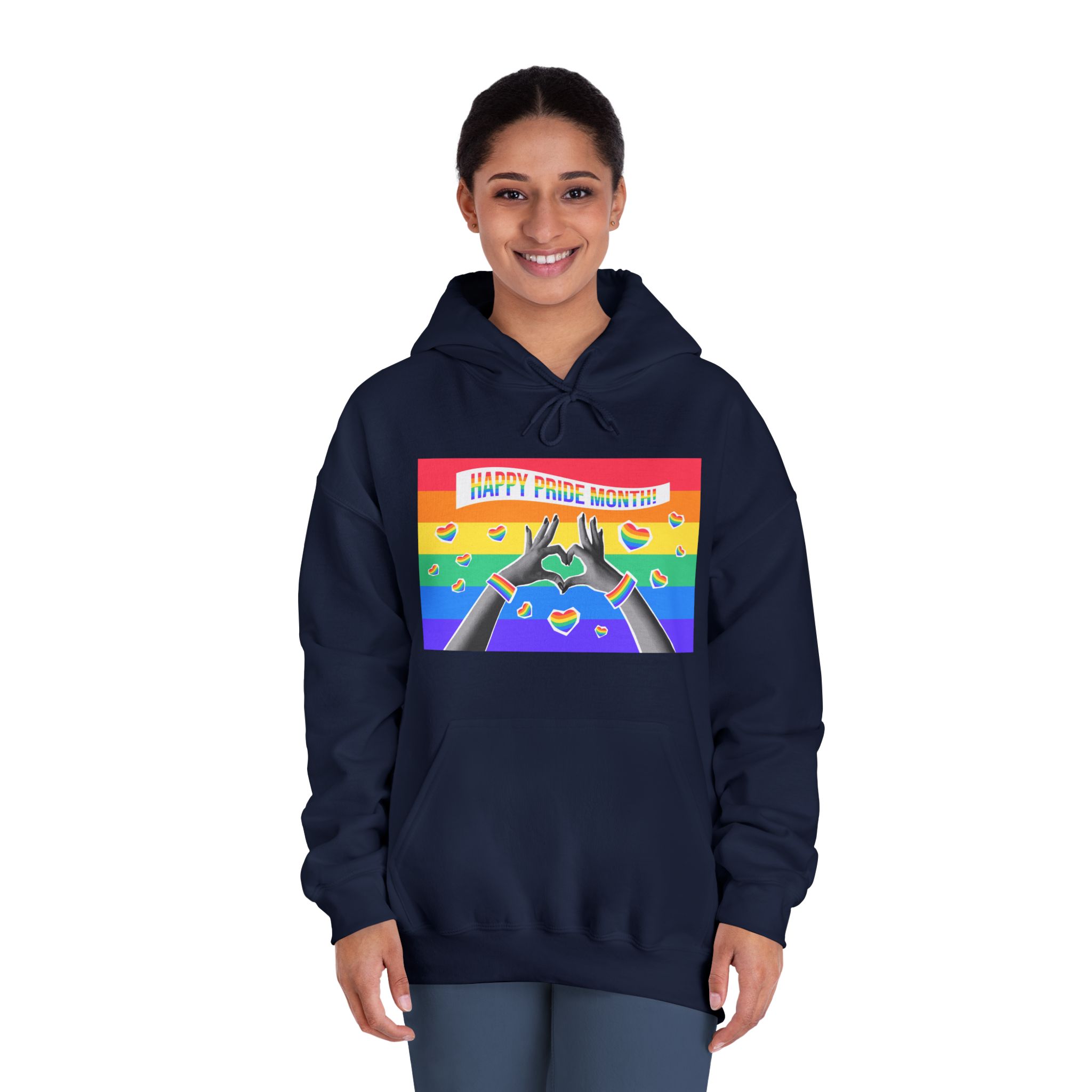 Lgbtq Pride Month Card Y2k Style Trendy Retro Collage Halftone Hands Unisex Dryblend Hooded Sweatshirt - Image 32