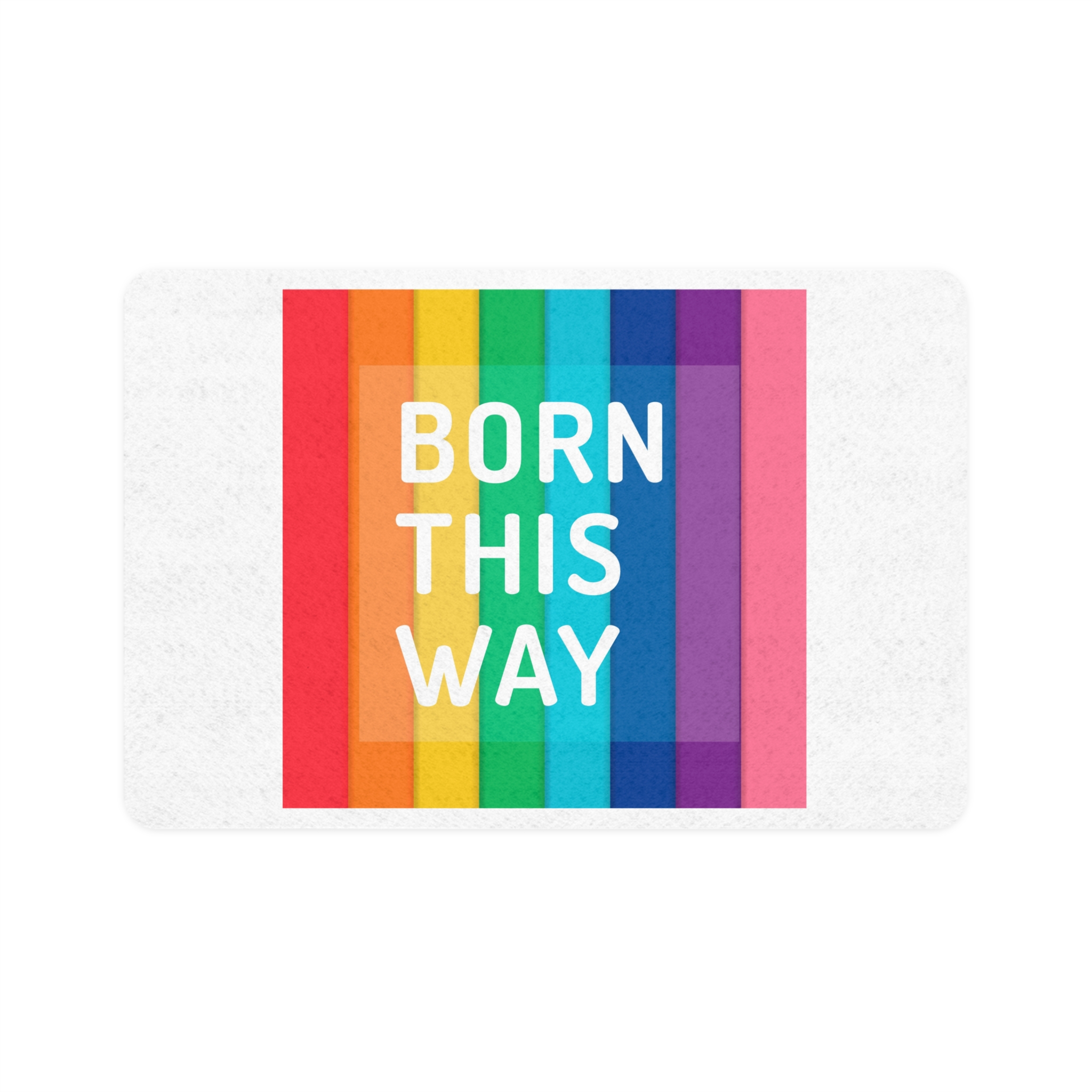 Colorful Rainbow Colored Background With Words Born This Way Pet Food Mat 12x18