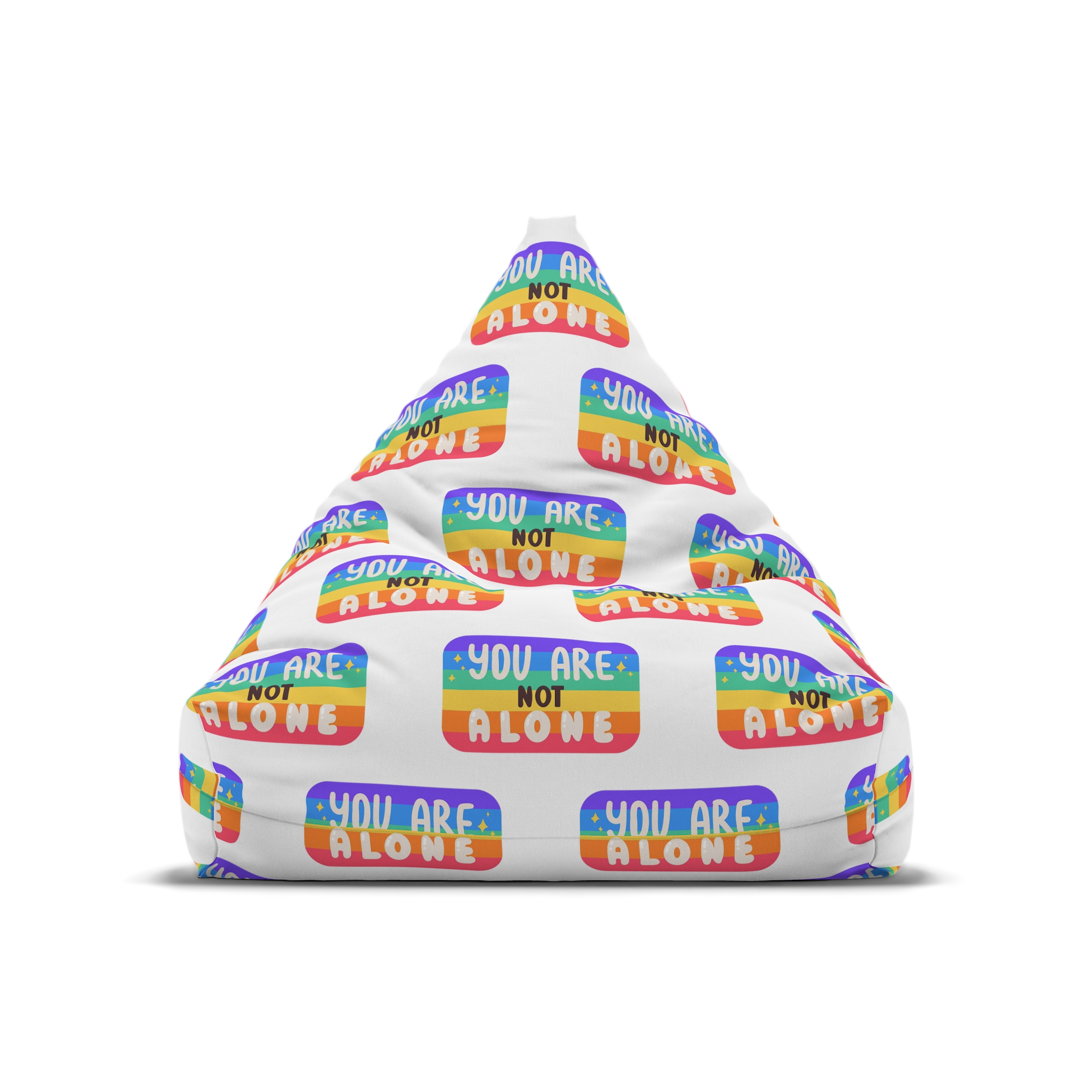 Lgbt Sticker Pack White Background Lgbtq Set Symbol Lgbt Pride Community Rainbow Elements Vector Hand Draw Illustration Hand Drawn Lettering(4) Bean Bag Chair Cover - Image 5