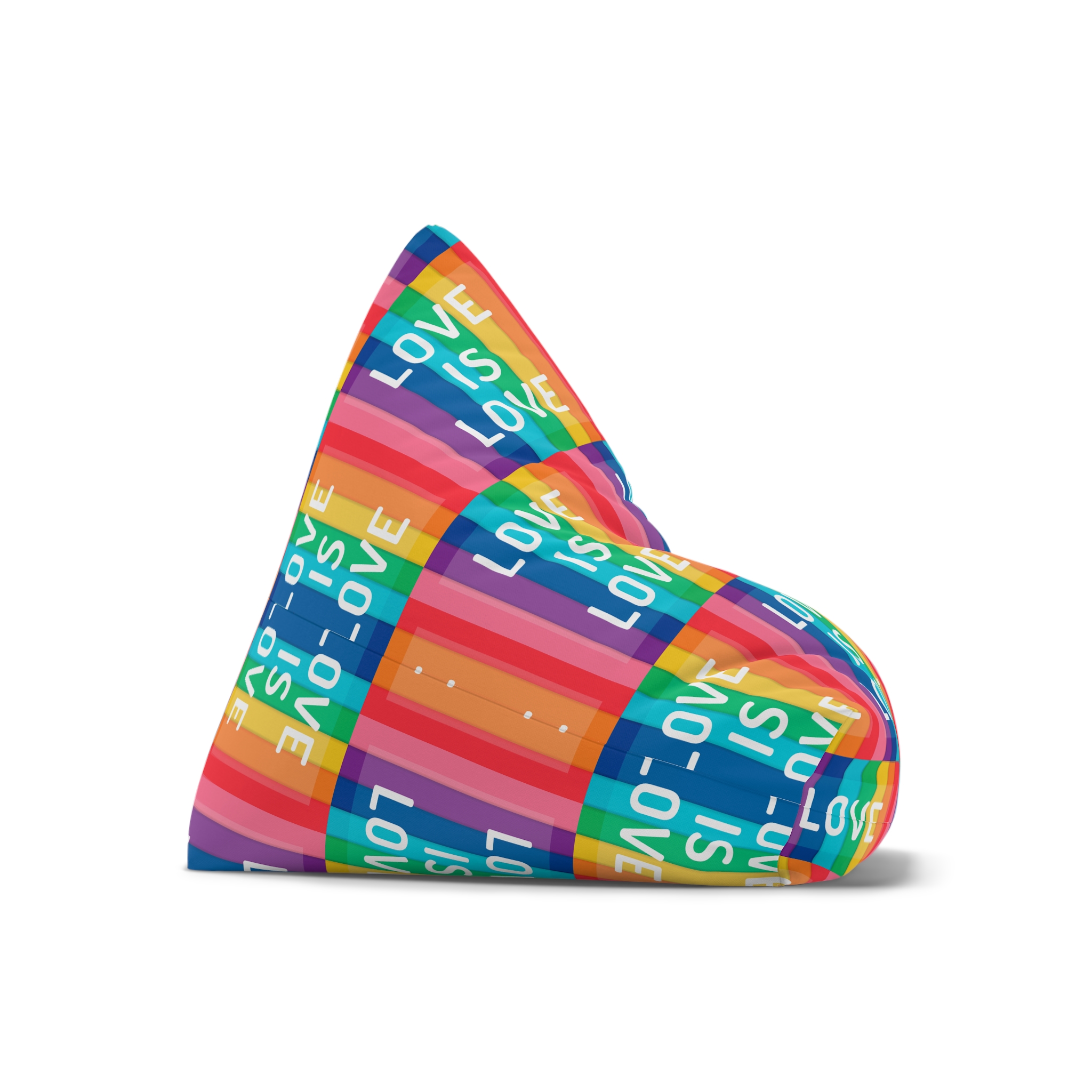 Rainbow Colored Background With Love Is Love Concept Pride Month Bean Bag Chair Cover - Image 7
